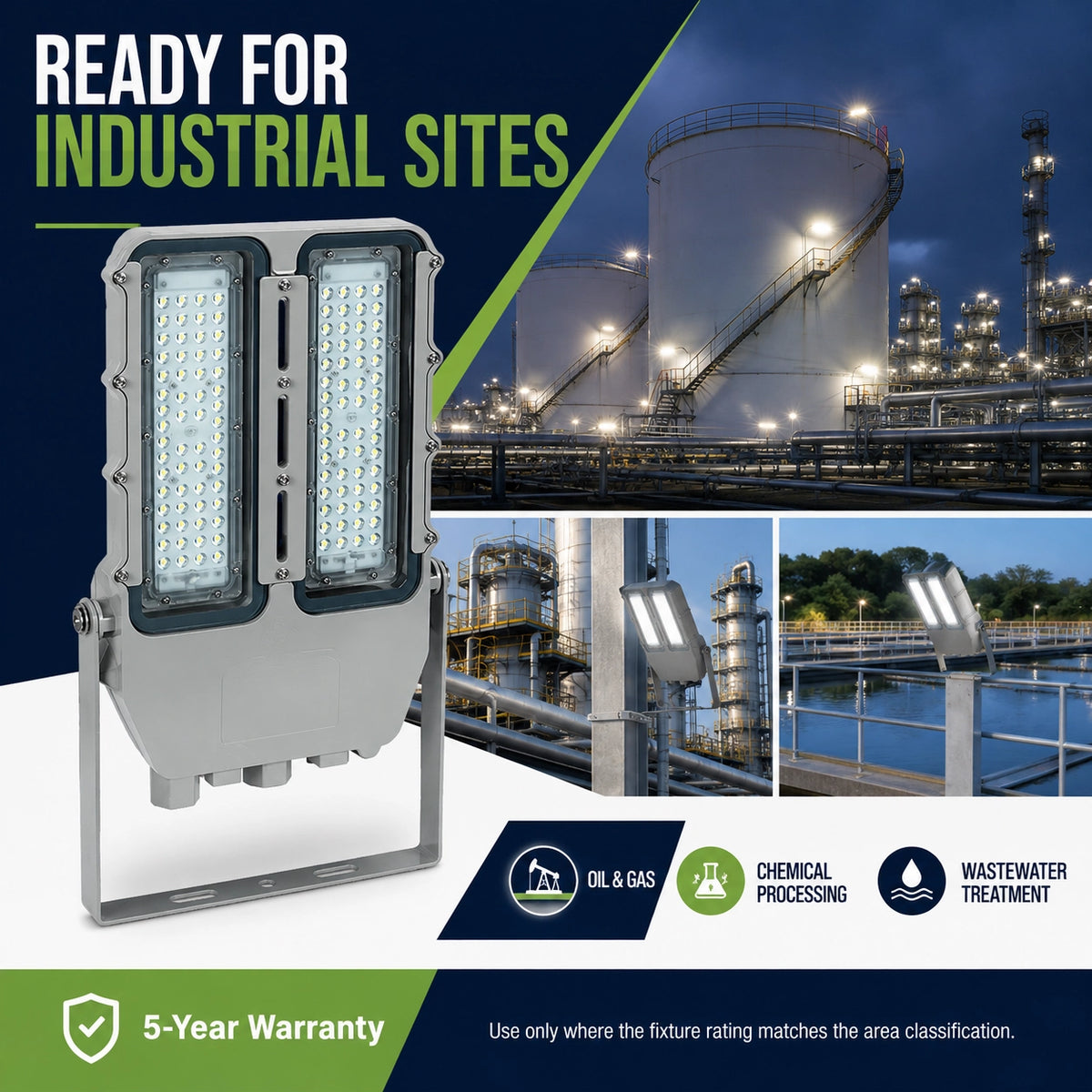 200W STA Series explosion proof LED area light for oil gas and industrial sites