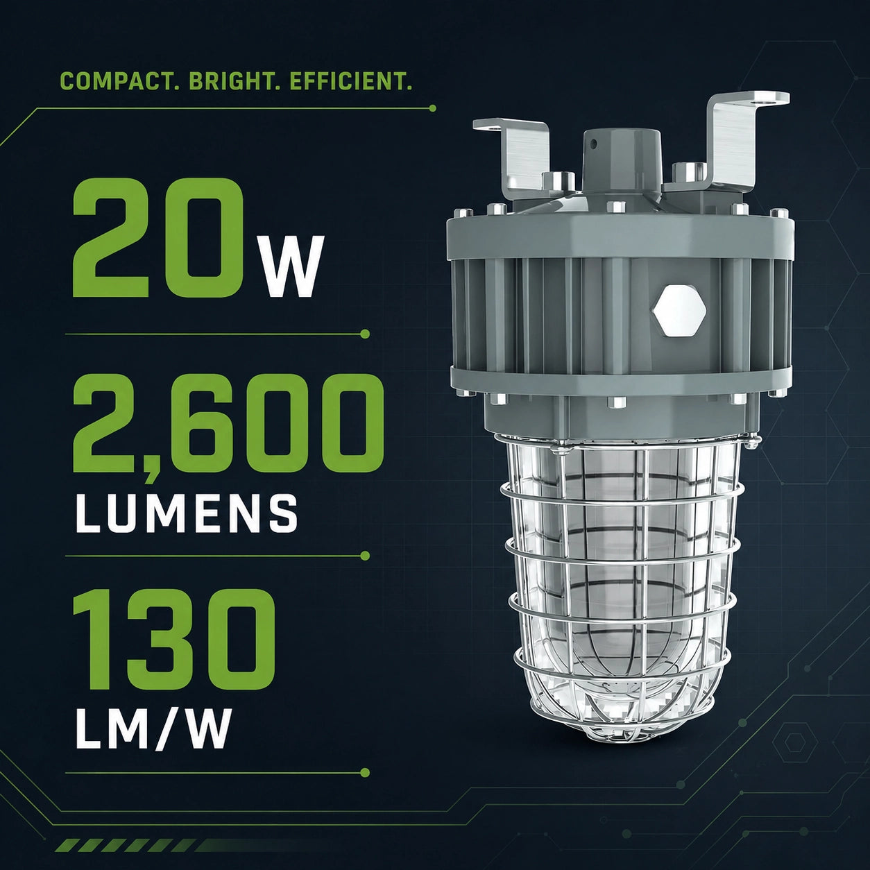 20W explosion-proof jelly jar light for Class I Division 2 locations