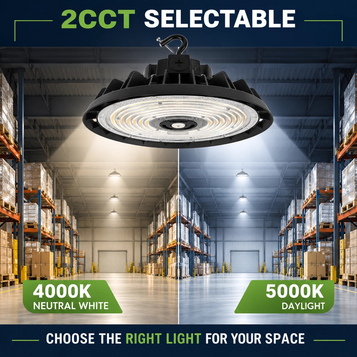 277-480V high voltage UFO LED high bay light for commercial and industrial facilities