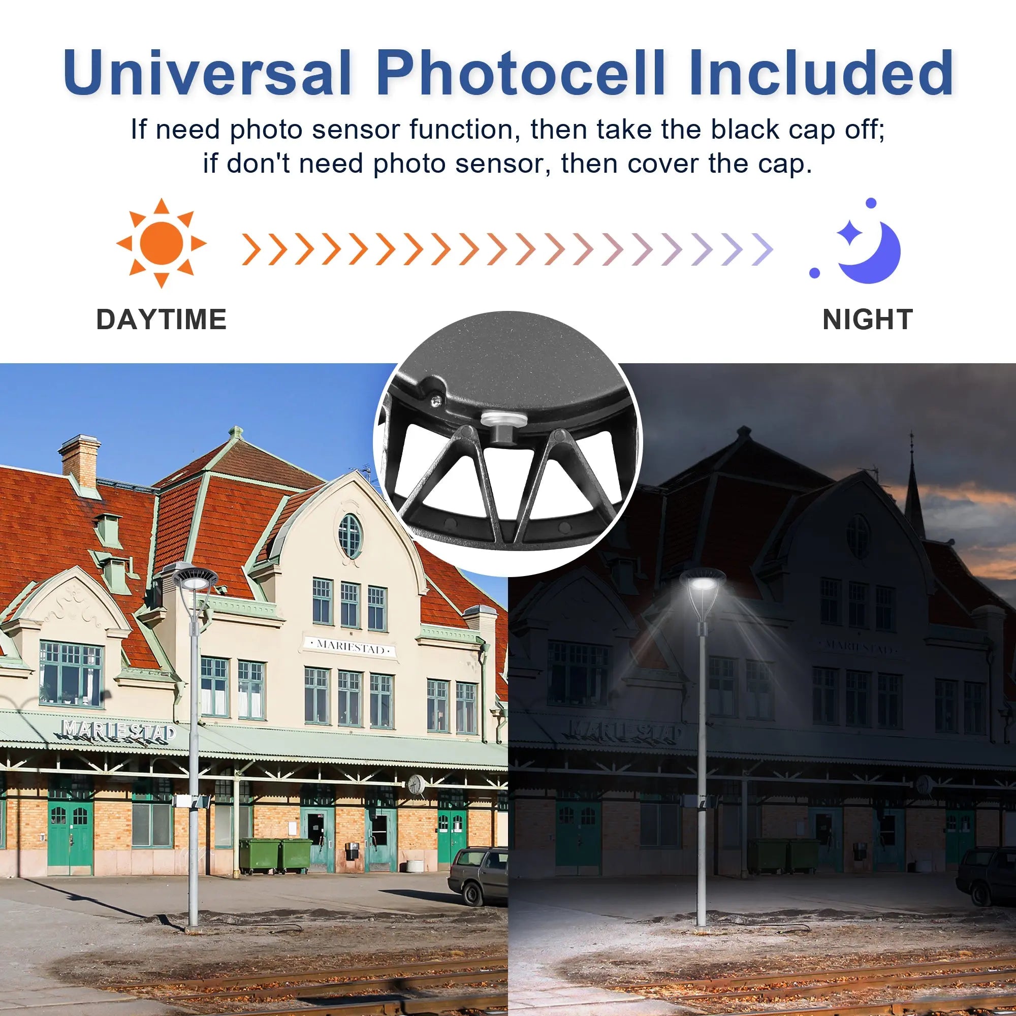 Tanlite 80W/100W/120W/150W Wattage Selectable LED Post Top Light-CCT 3000K/4000K/5000K Selectable-Outdoor Waterproof-5 Years warranty-Compatible Photocell