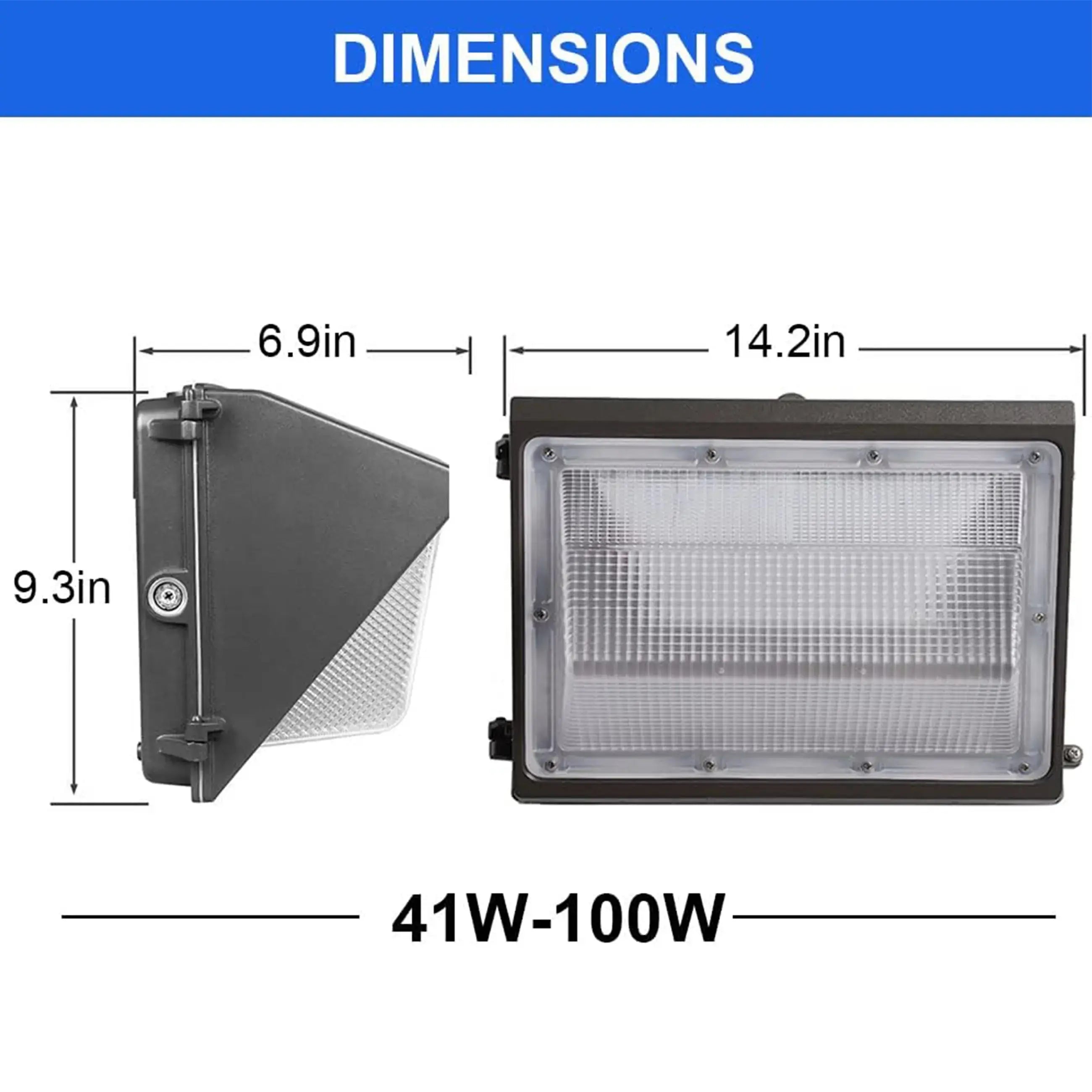 4100 lumen LED wall pack light for exterior security lighting