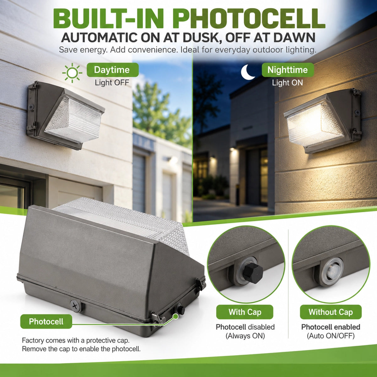IP65 outdoor LED wall pack light for building exteriors entrances walkways and loading areas