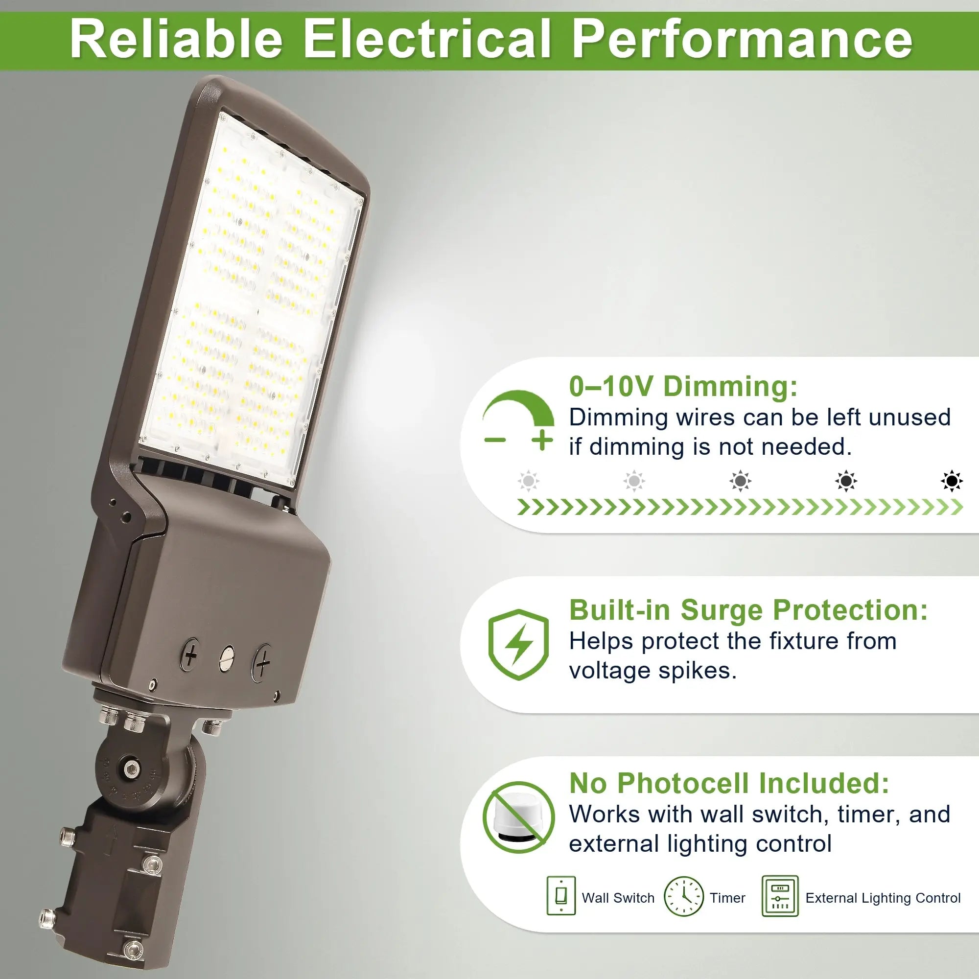 277-480V LED parking lot light with slip fitter mount for round commercial light poles