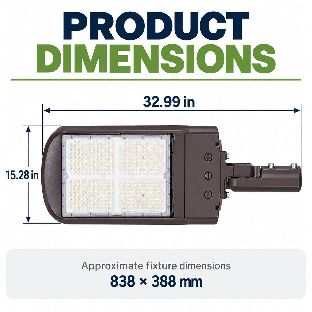 480W LED parking lot light with direct arm mount for square and round light poles