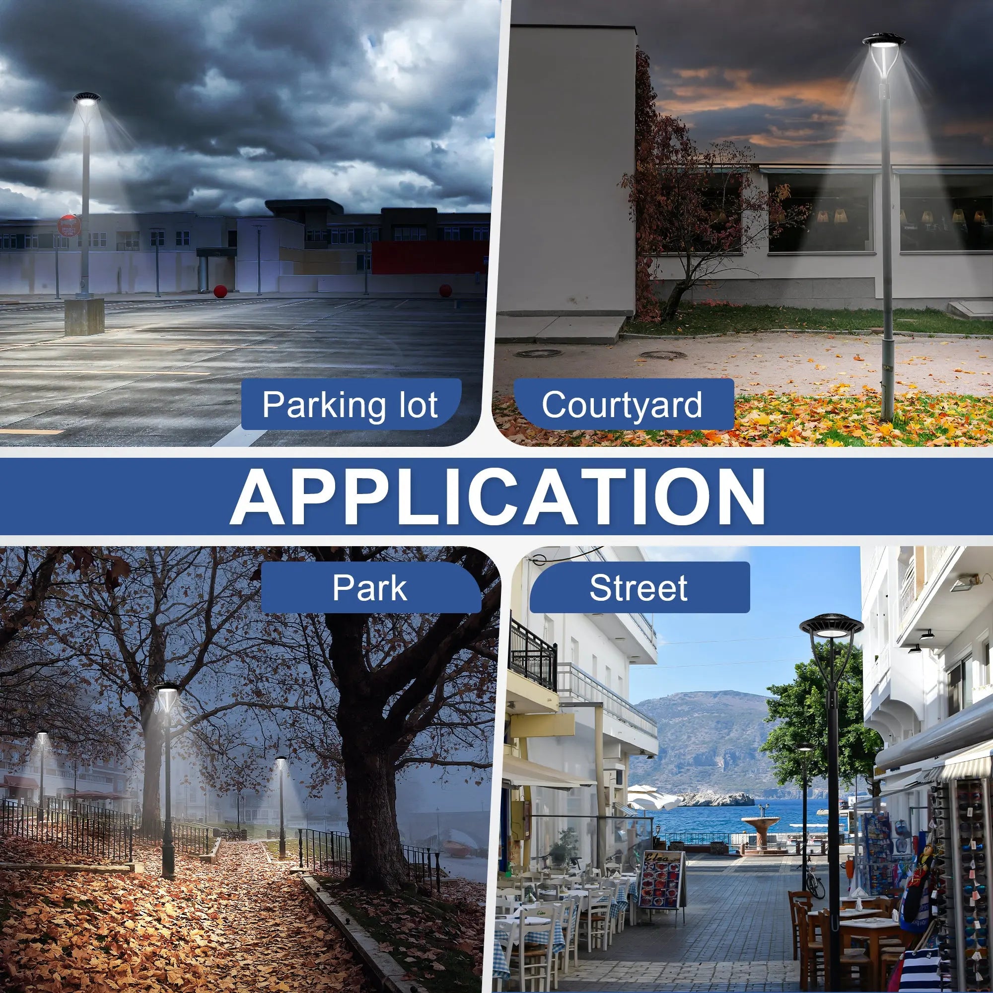 80W/100W/120W/150W Wattage Selectable LED Post Top Light-CCT 3000K/4000K/5000K Selectable-Outdoor Waterproof-5 Years warranty-Compatible Photocell TANLITE