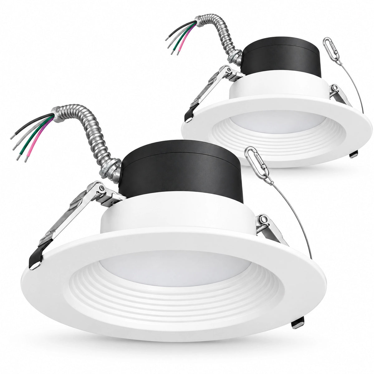 2 pack 8 inch commercial LED recessed downlights with selectable wattage and 5CCT