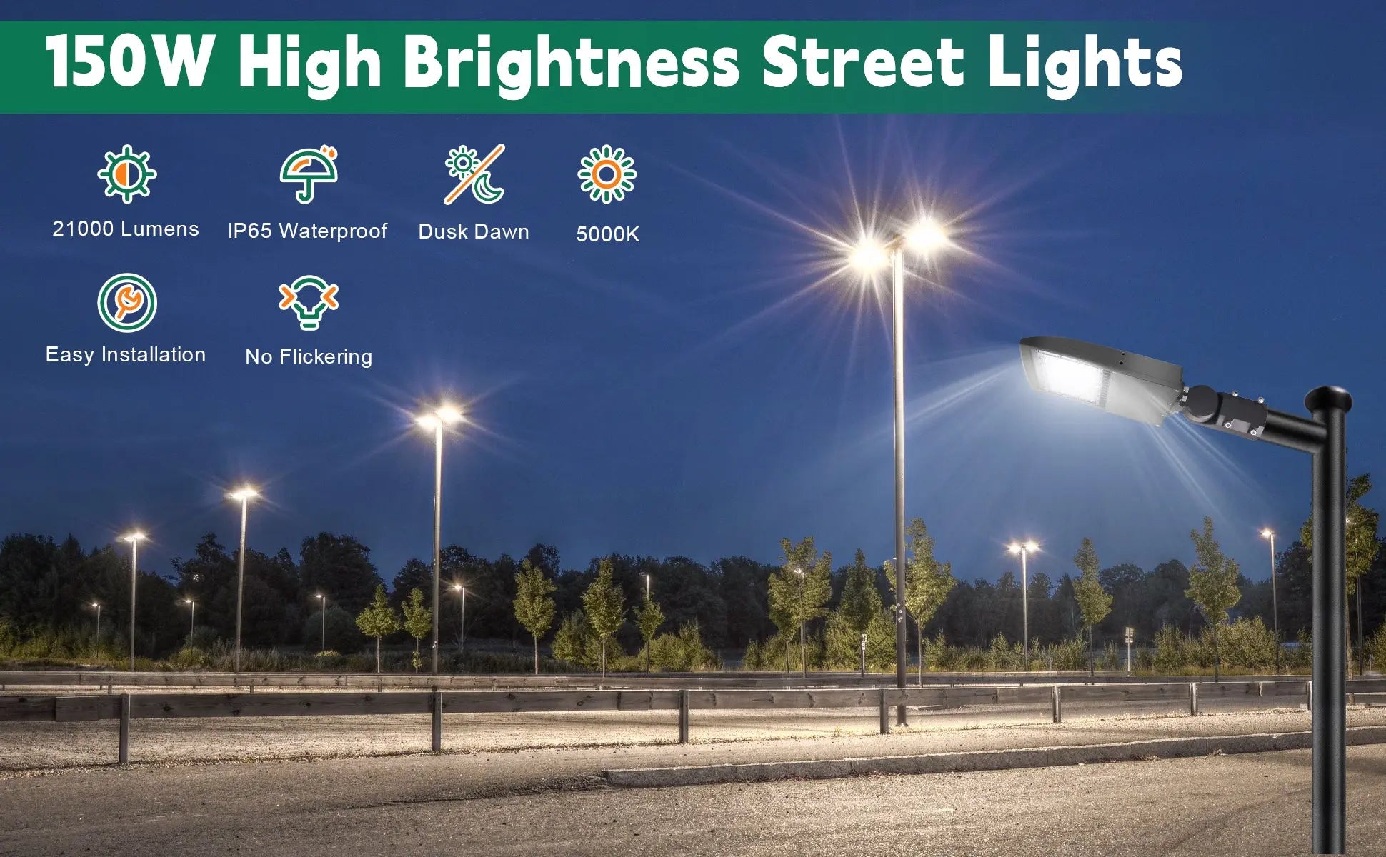 150W LED Shoebox Light-Led Parking Lot Light-21,000 Lumens-CCT 5000K-Brownz Color-Photocell Optional-5 Years Warranty-UL+DLC 5.1 TANLITE