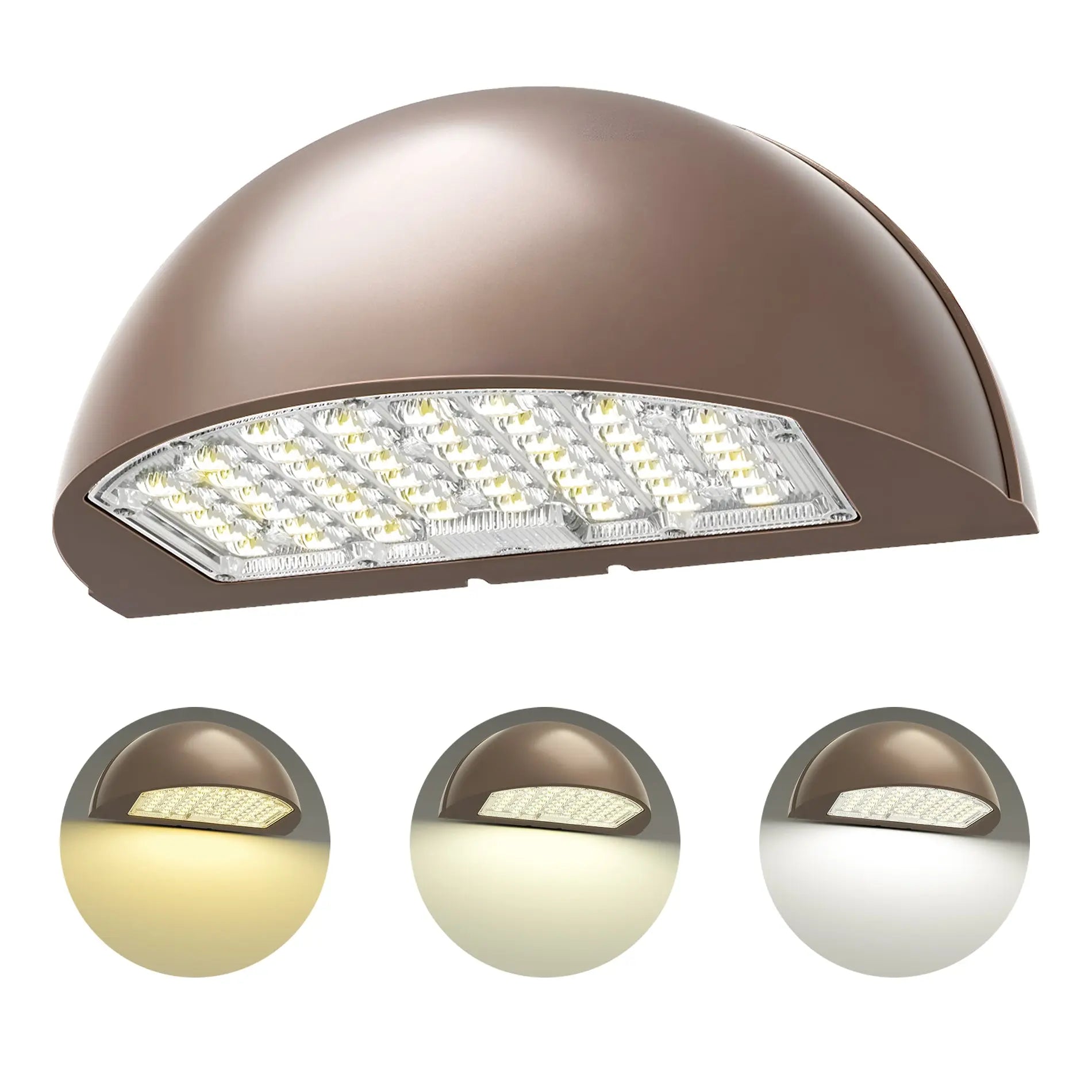 80W/64W/48W Wattage Selectable-LED Half Moon Wall Pack Light- CCT 3000K/4000K/5000K-AC 120~347V- 0~10V dimmable TANLITE