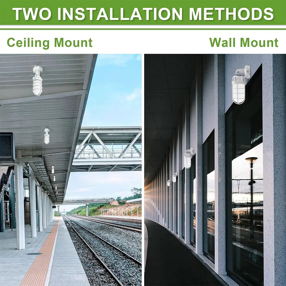 21W Vapor Tight LED Jelly Jar Light 2562 Lumens Ceiling Mount 5000K-UL cUL Certified