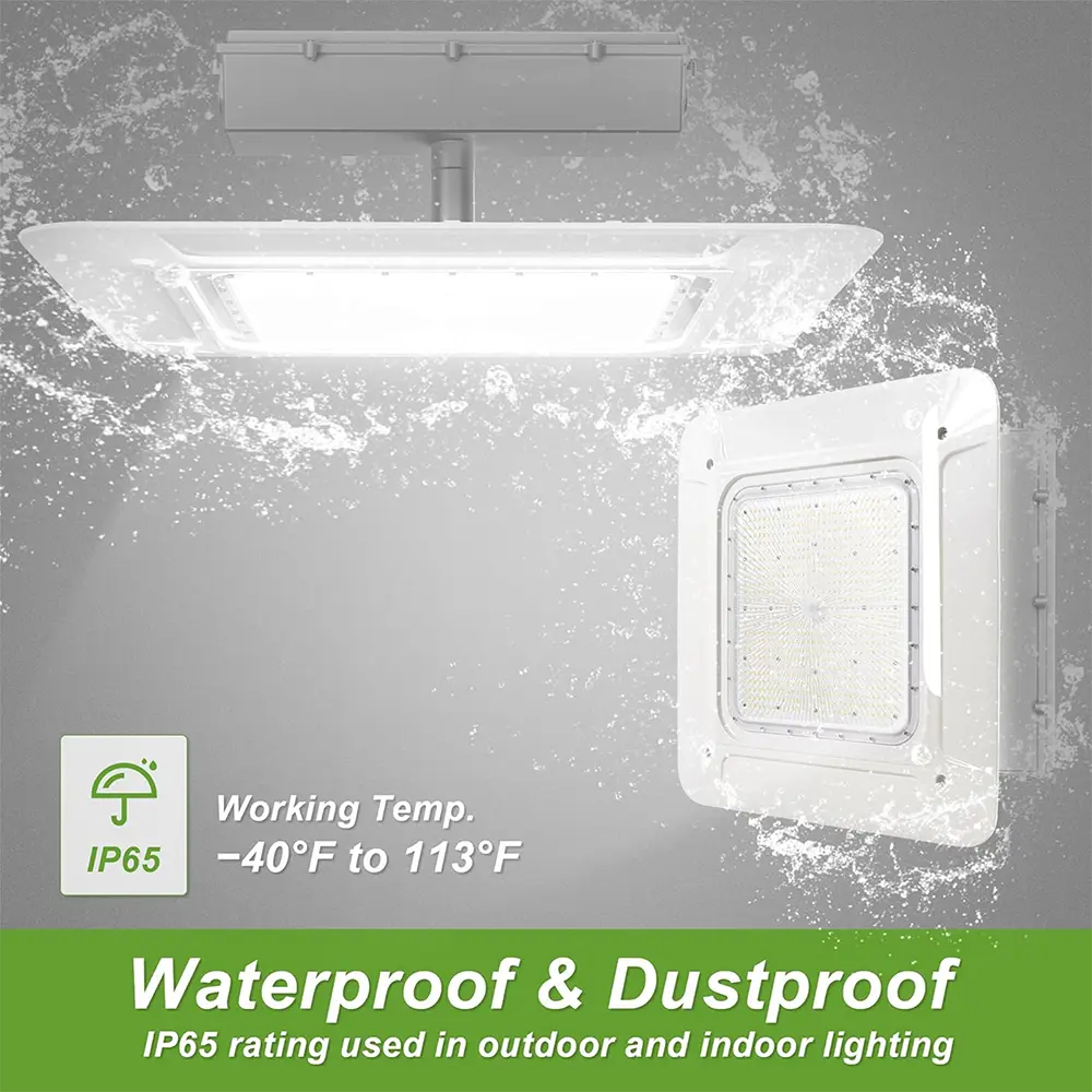 TANLITE 180W LED Canopy Light-AC 120~277V-CCT 5700K-0~10V Dimming- Lumen Output 25,200 Lumens-UL & DLC 5.1 Listed