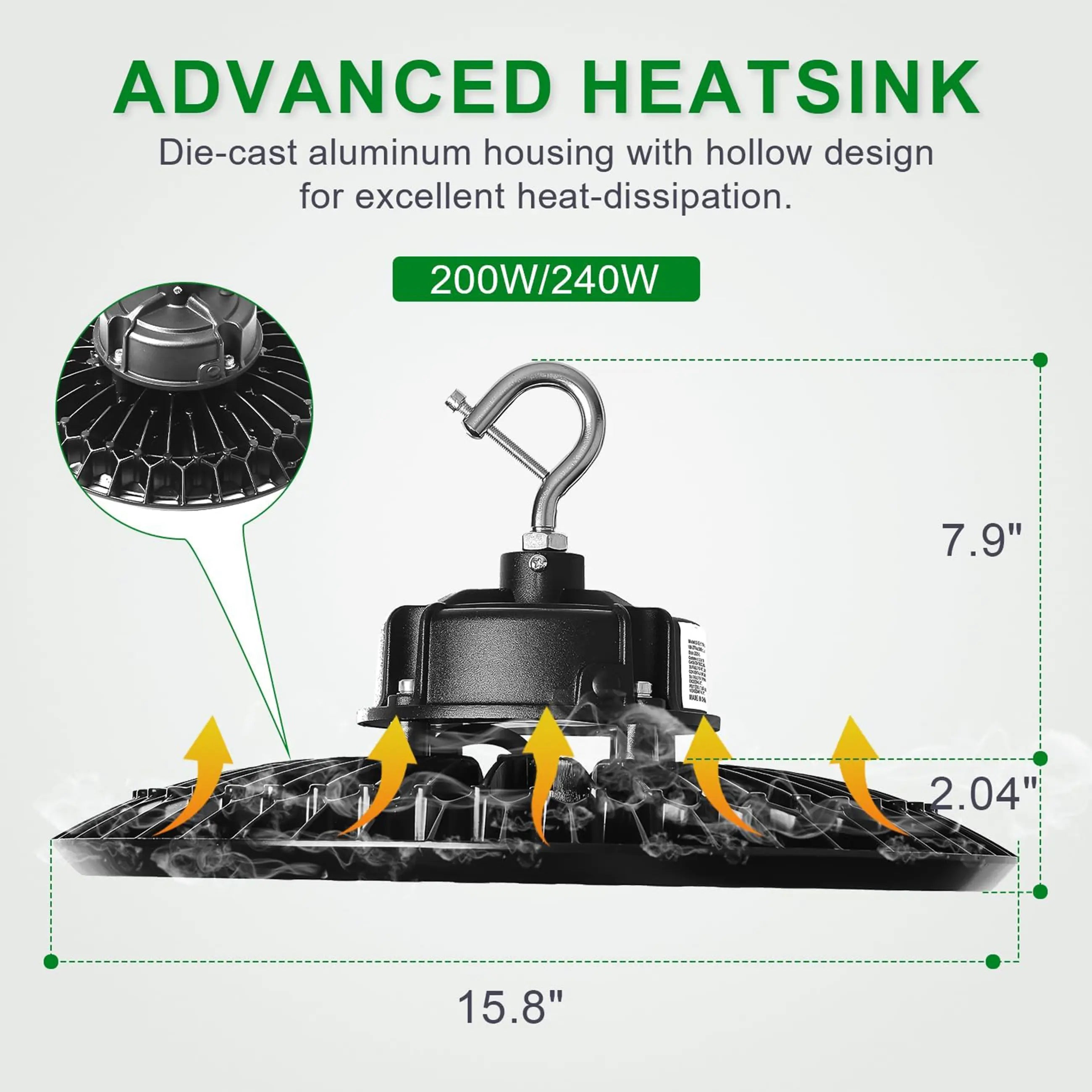 240W LED UFO High bay CCT 5000K-AC 100-277V-38,400 Lumens-ETL+DLC 5.1 TANLITE