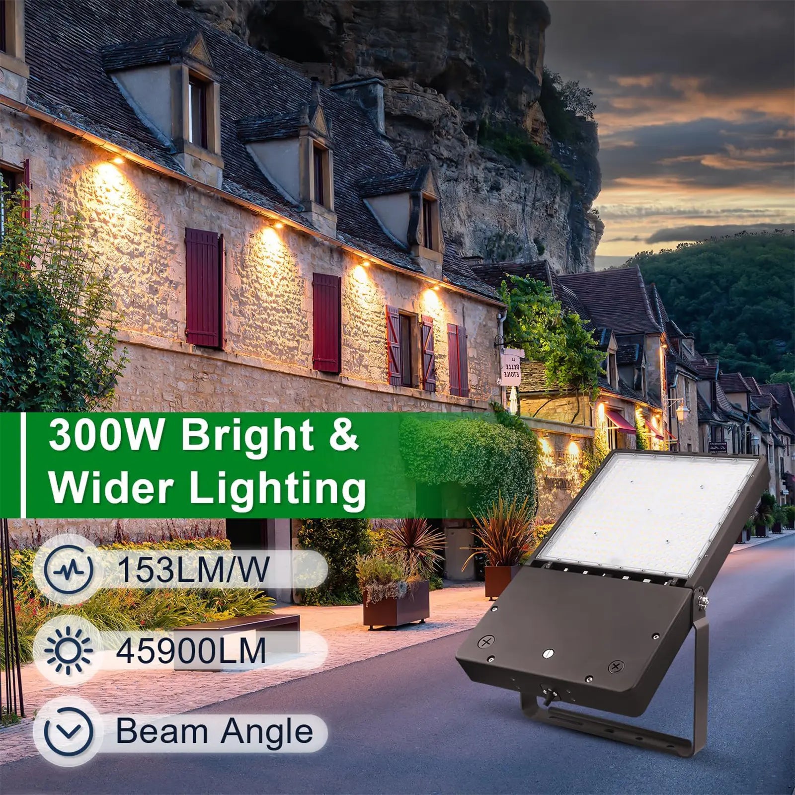 300W Led Flood Light-45,000 Lumens-AC 120~277V-CCT 5700K-UL-5 years warranty TANLITE