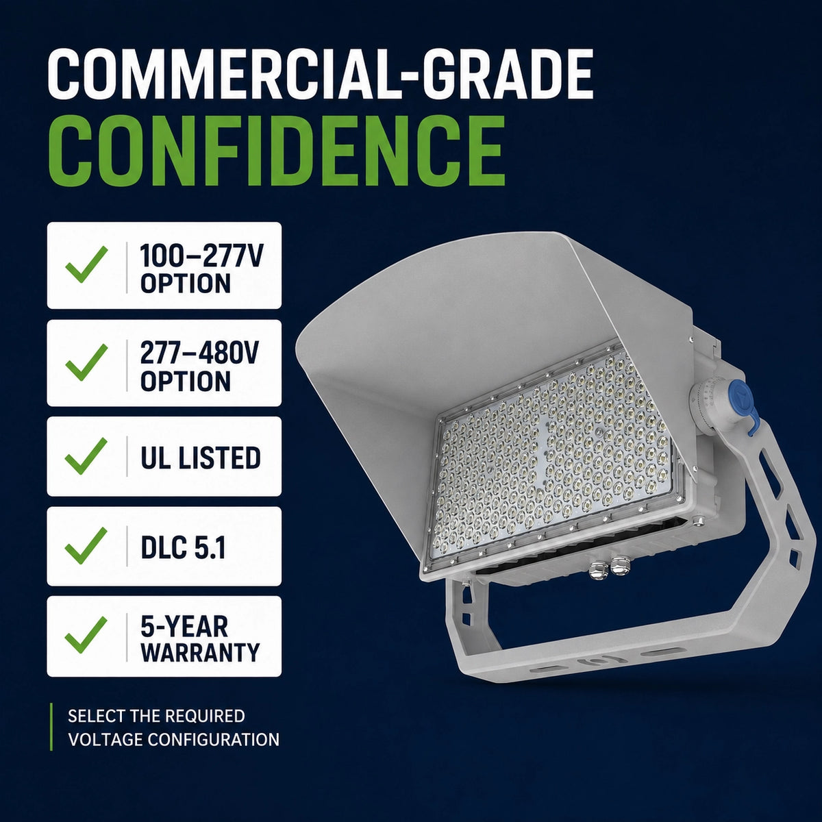 650W LED Stadium Light-Sport Light-CCT 5000K-97500 Lumens-UL DLC 5.1 Certified-5 Years Warranty