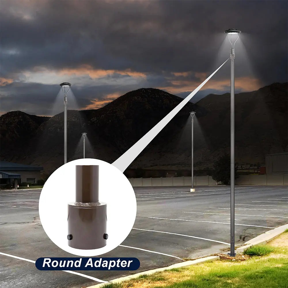 TANLITE Light Package-1pcs LED Post Top Light+1pcs tenon adapter+1pcs 15ft 3inch round steel light pole