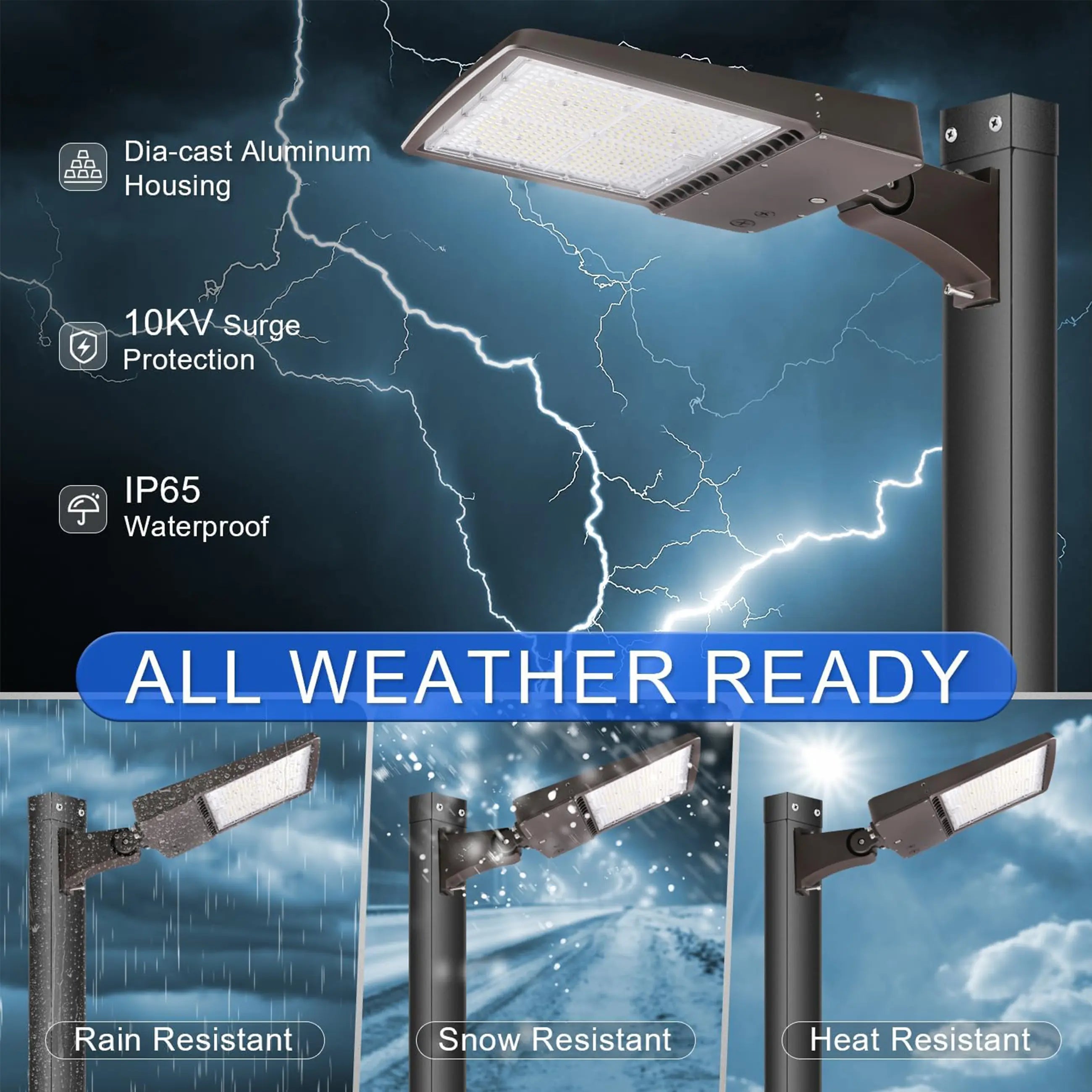 150W 480V LED Parking Lot Shoebox Light-21,000 Lumens-CCT 5000K-400W Metal Halide Equivalent-With Bracket Mount-5 Years Warranty TANLITE