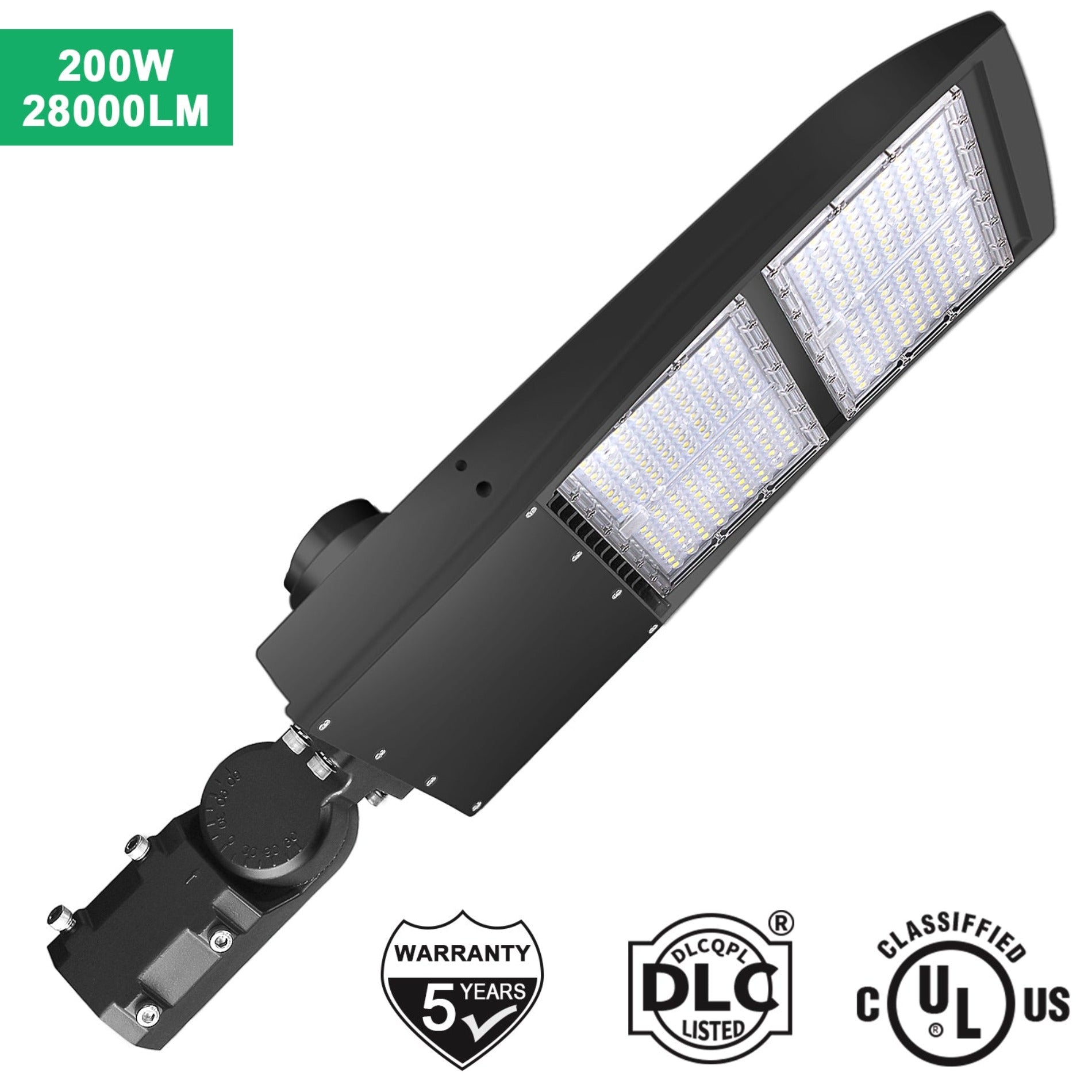 200W LED Parking Lot Area Light-Shoebox Light-28000 Lumens-CCT 5000K-4