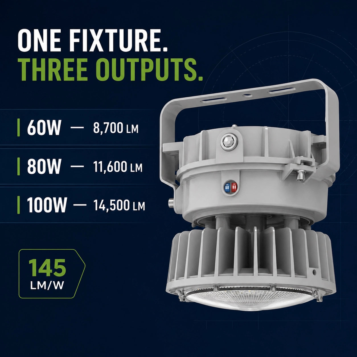 Class I Division 2 explosion proof LED high bay light for oil gas and hazardous industrial facilities