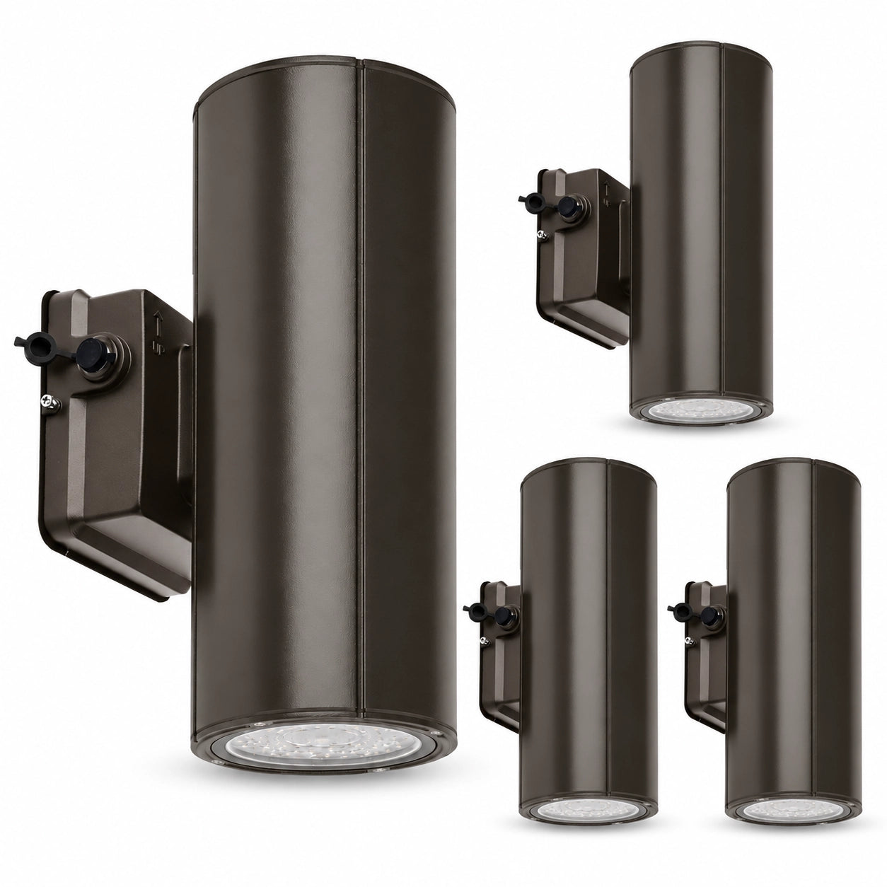 Matte black LED up and down wall light for entrances walkways and building facades