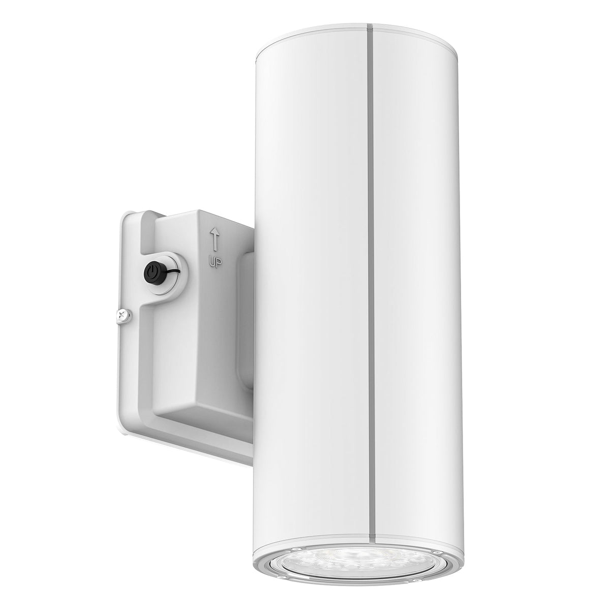 Matte white LED up and down wall light for architectural exterior applications