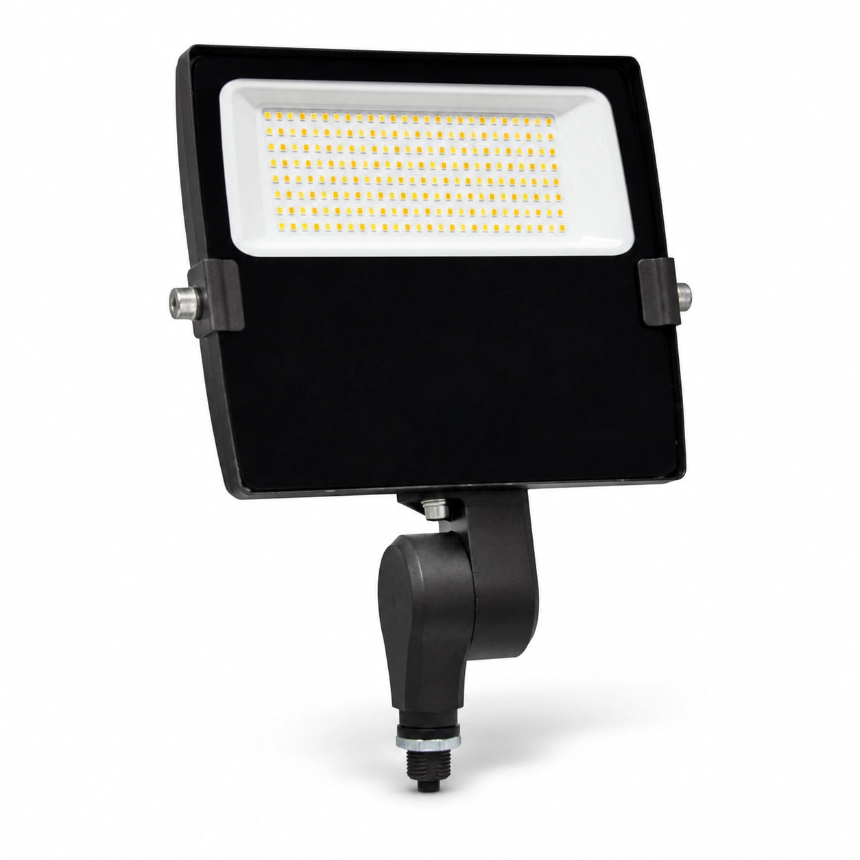 Selectable wattage LED flood light with 15W 25W and 35W settings for flexible outdoor lighting projects