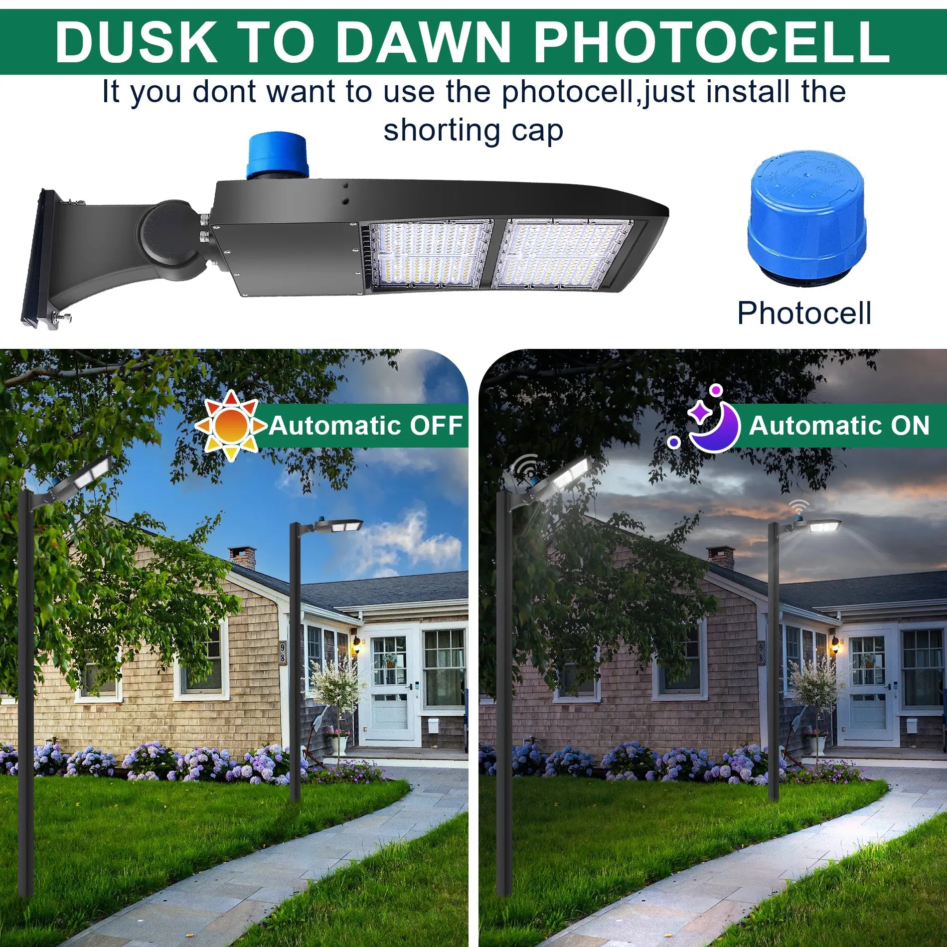 300W LED Parking Lot Light-Shoebox Area Light-AC 120~277V-42,000 Lumens-CCT 5000K-1,000W Metal Halide Equivalent-UL+DLC 5.1 TANLITE