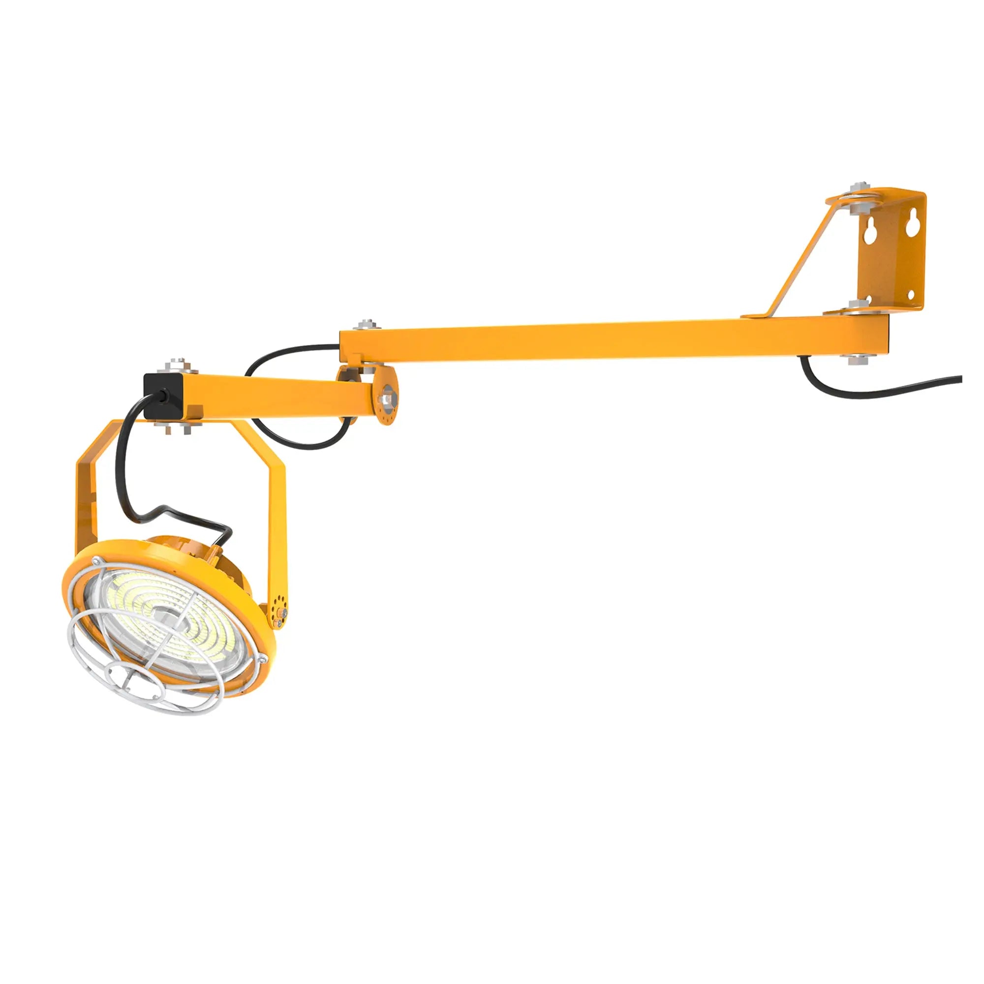 TANLITE 30W LED loading dock light with folding arm, 4200 lumens, industrial warehouse lighting fixture.
