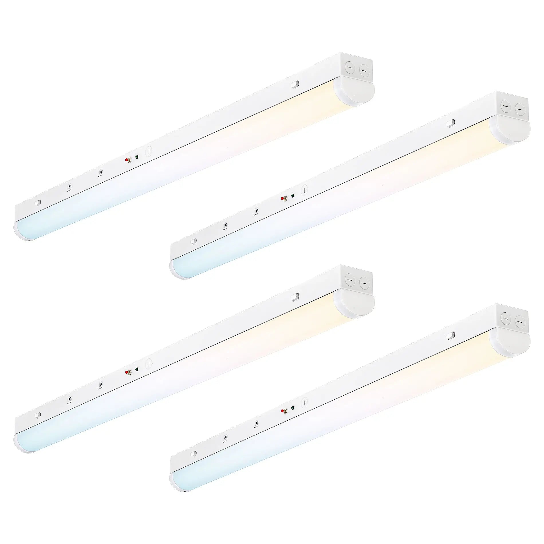 Front view of TANLITE 4-Pack 4FT Linkable LED Linear Strip Lights, 40W, 5200 lumens each.
