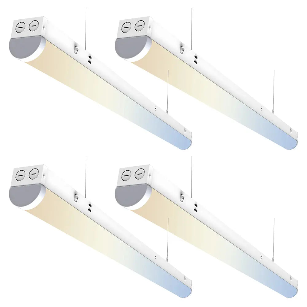 TANLITE 8FT LED linear strip light 4-pack with selectable wattage and 3CCT