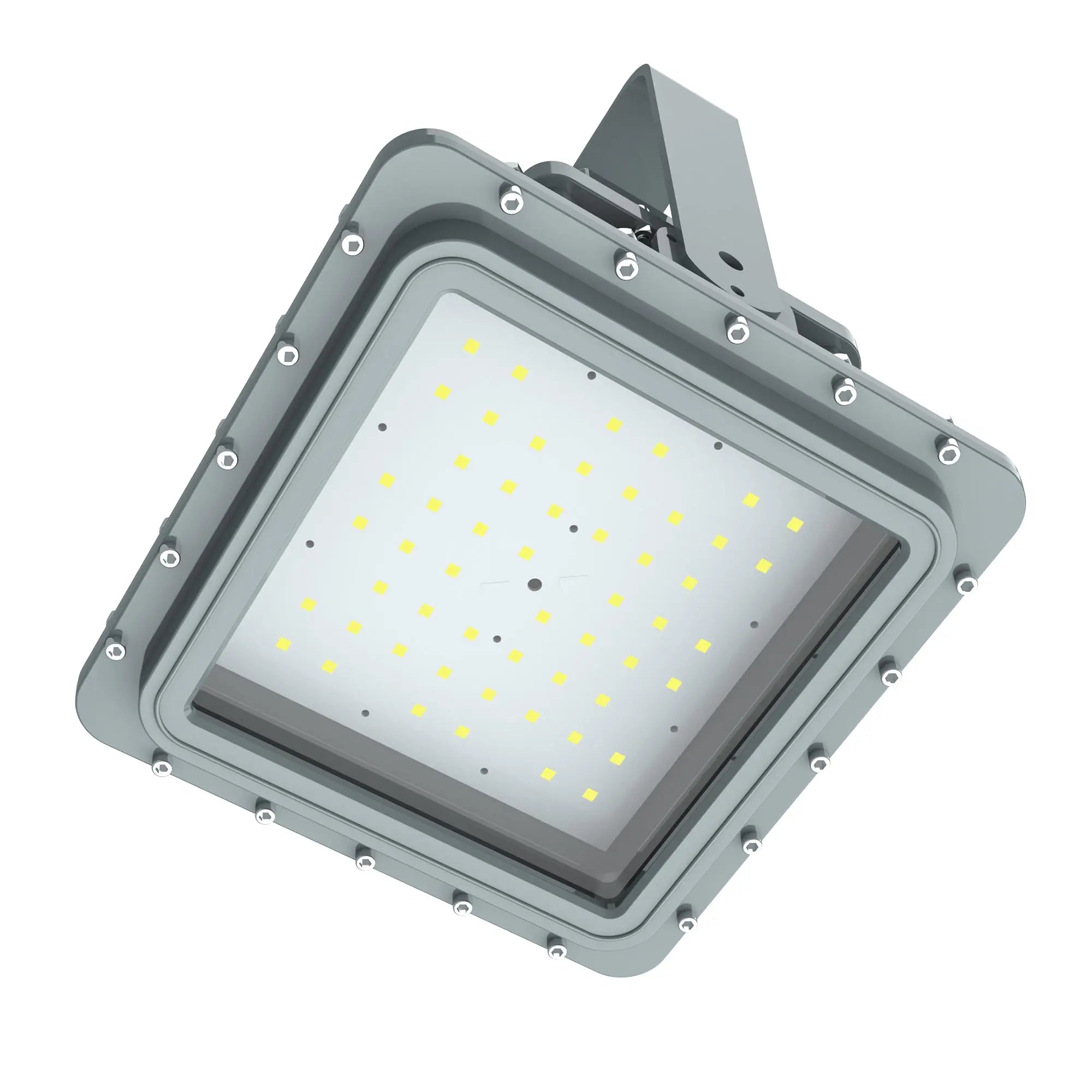 TANLITE explosion proof square light illuminating oil and gas refinery hazardous location.