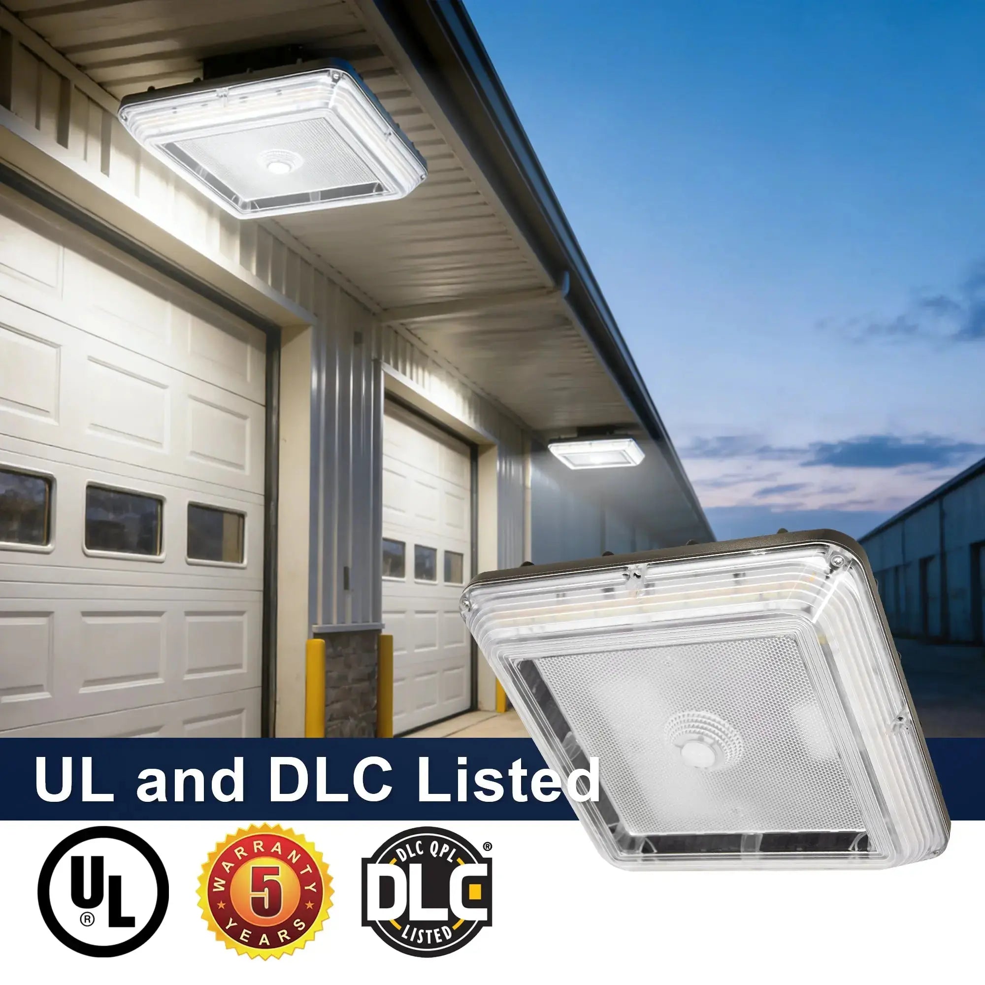 Surface mounted LED canopy light installation