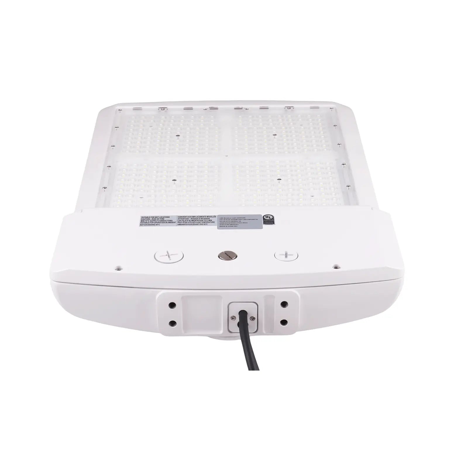 Wiring and control detail of TANLITE white LED parking lot light with 0-10V dimming