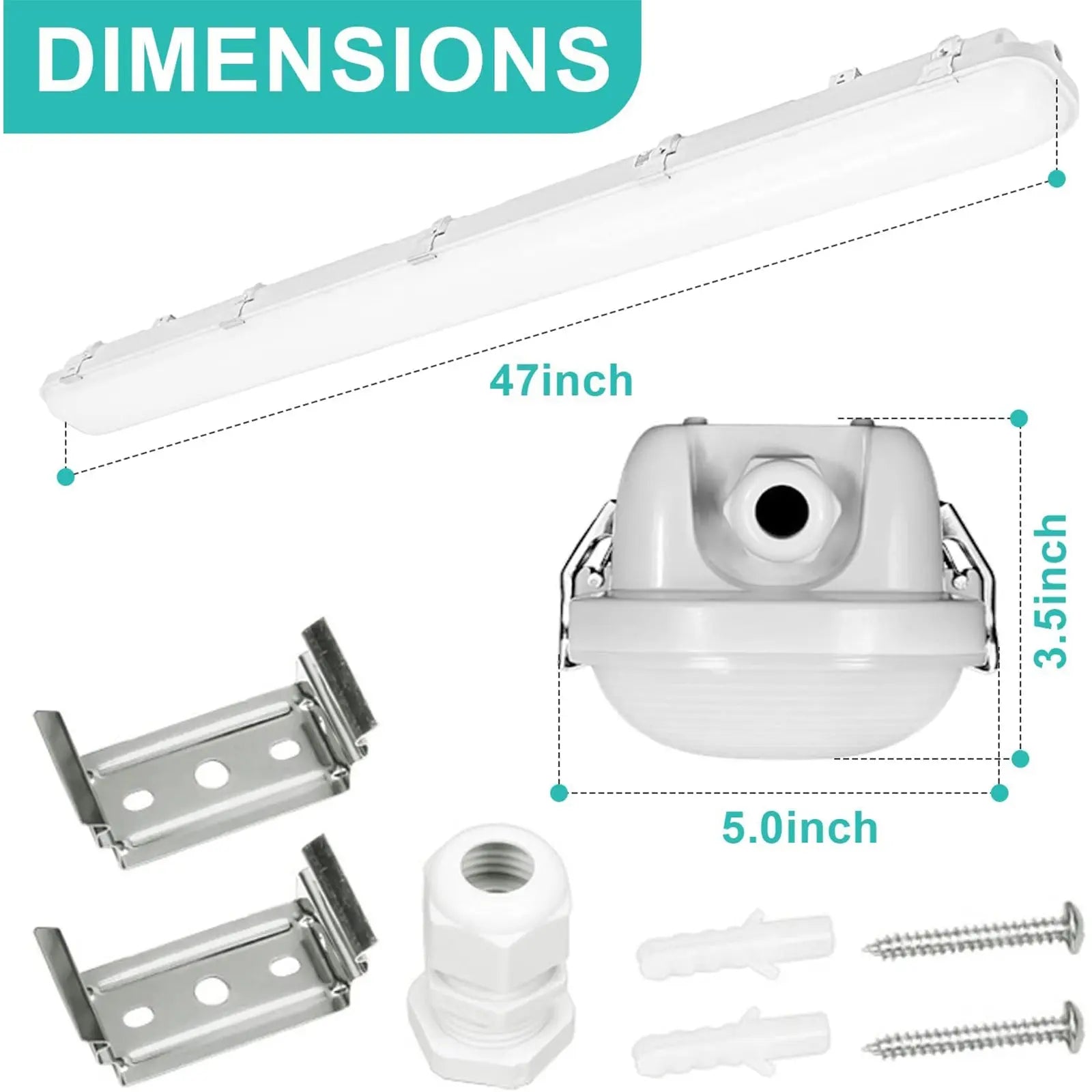 TANLITE 4FT LED Vapor Tight Light,Wattage 30W/40W 60W CCT 3000K/4000K/5000K LED Vapor Proof 4ft Light Fixture for Cold Storage Facilities, Car Washes, Parking Garages, UL Listed