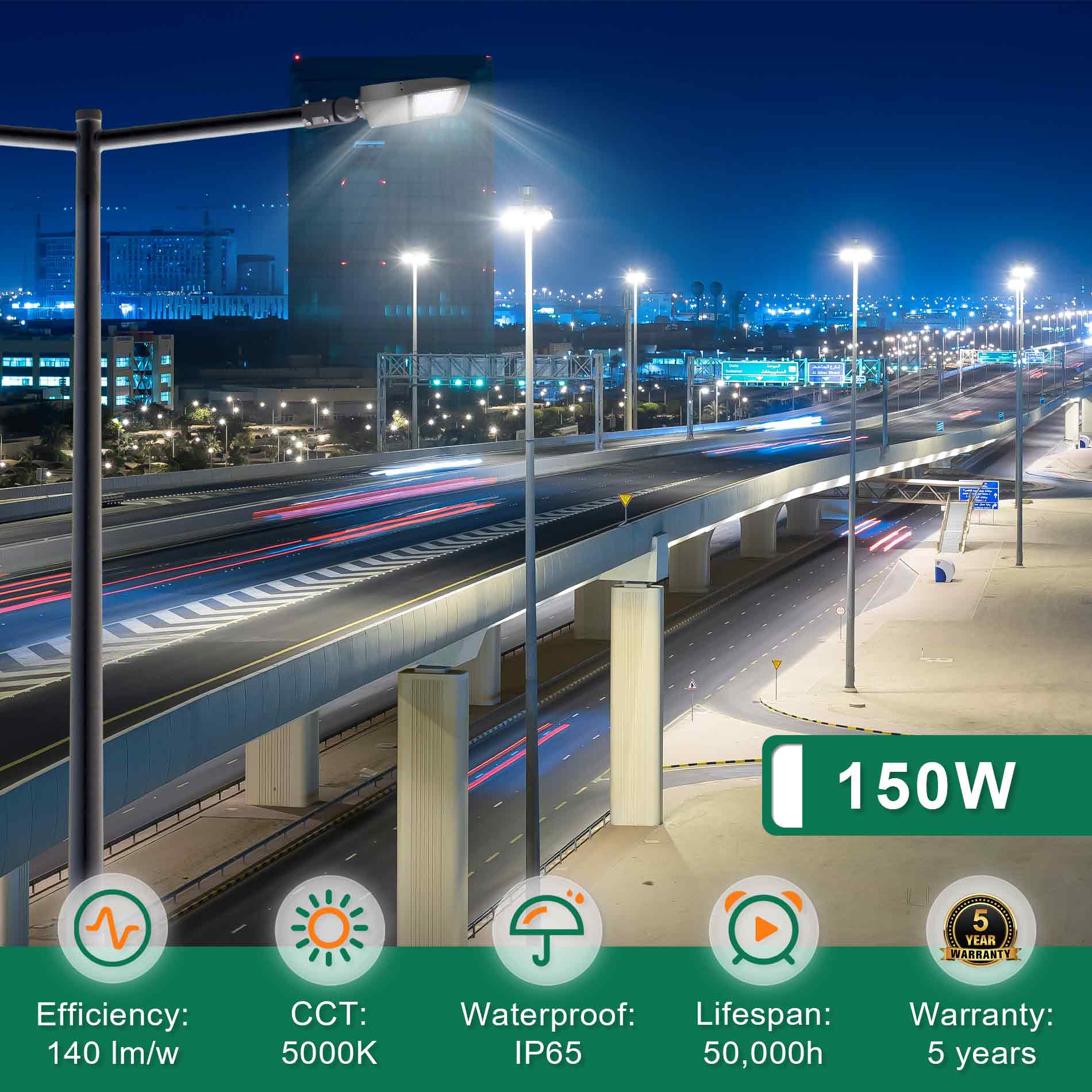 150W LED Shoebox Light-Led Parking Lot Light-21,000 Lumens-CCT 5000K-Brownz Color-Photocell Optional-5 Years Warranty-UL+DLC 5.1 TANLITE