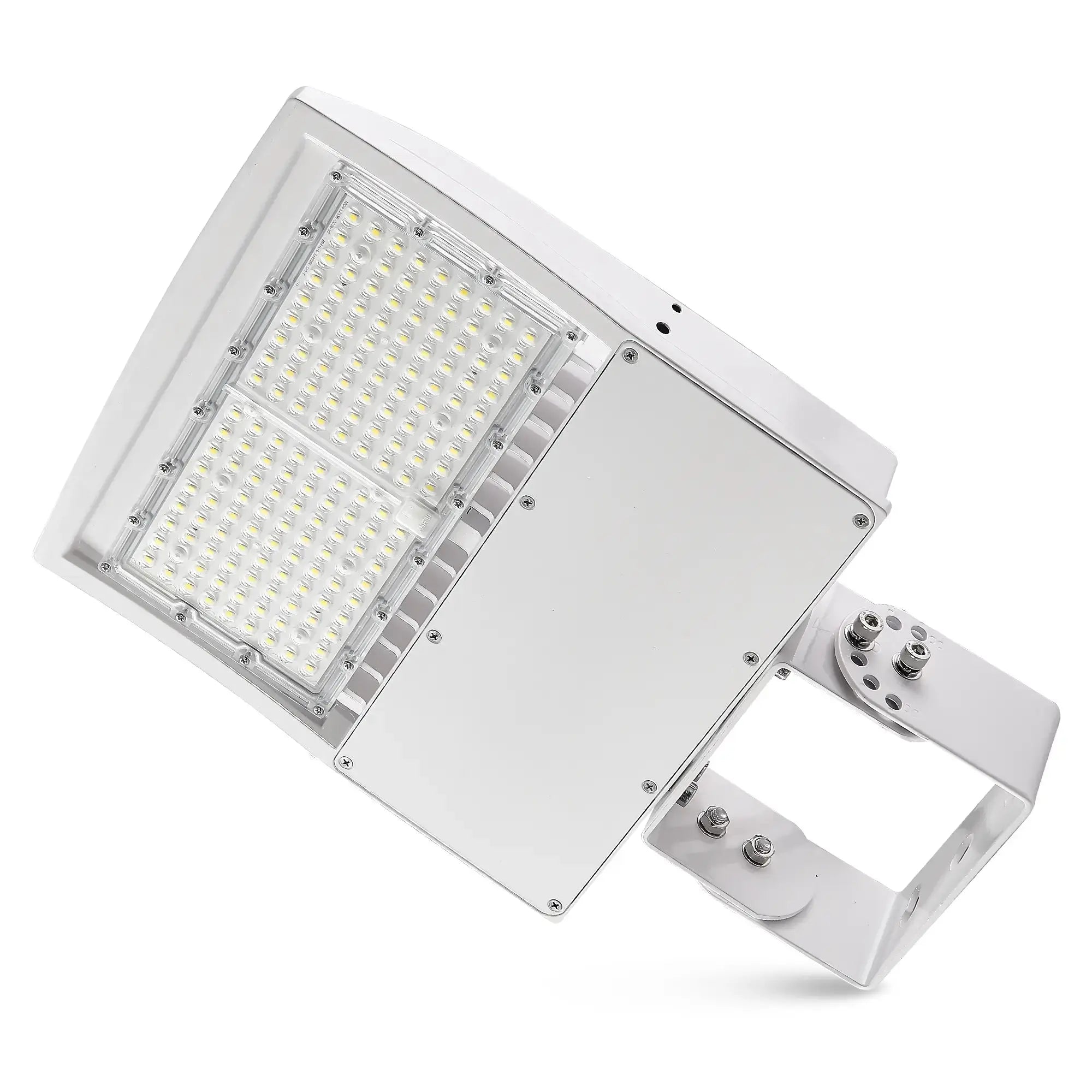 LED Shoebox Parking Lot Light 277-480V - 80-150W Selectable - White Housing - 21000LM Outdoor Commercial Lighting