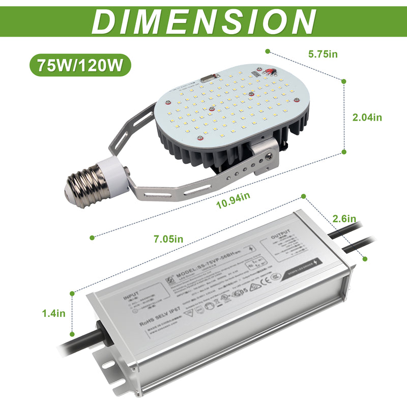 TANLITE 120W LED Retrofit Kit with Power Supply-16200 LM-CCT 5000K Shoebox LED Retrofit Kits-500W MH/HID/HPS Equiv.- E39 Mogul Base for Parking Lot Lights