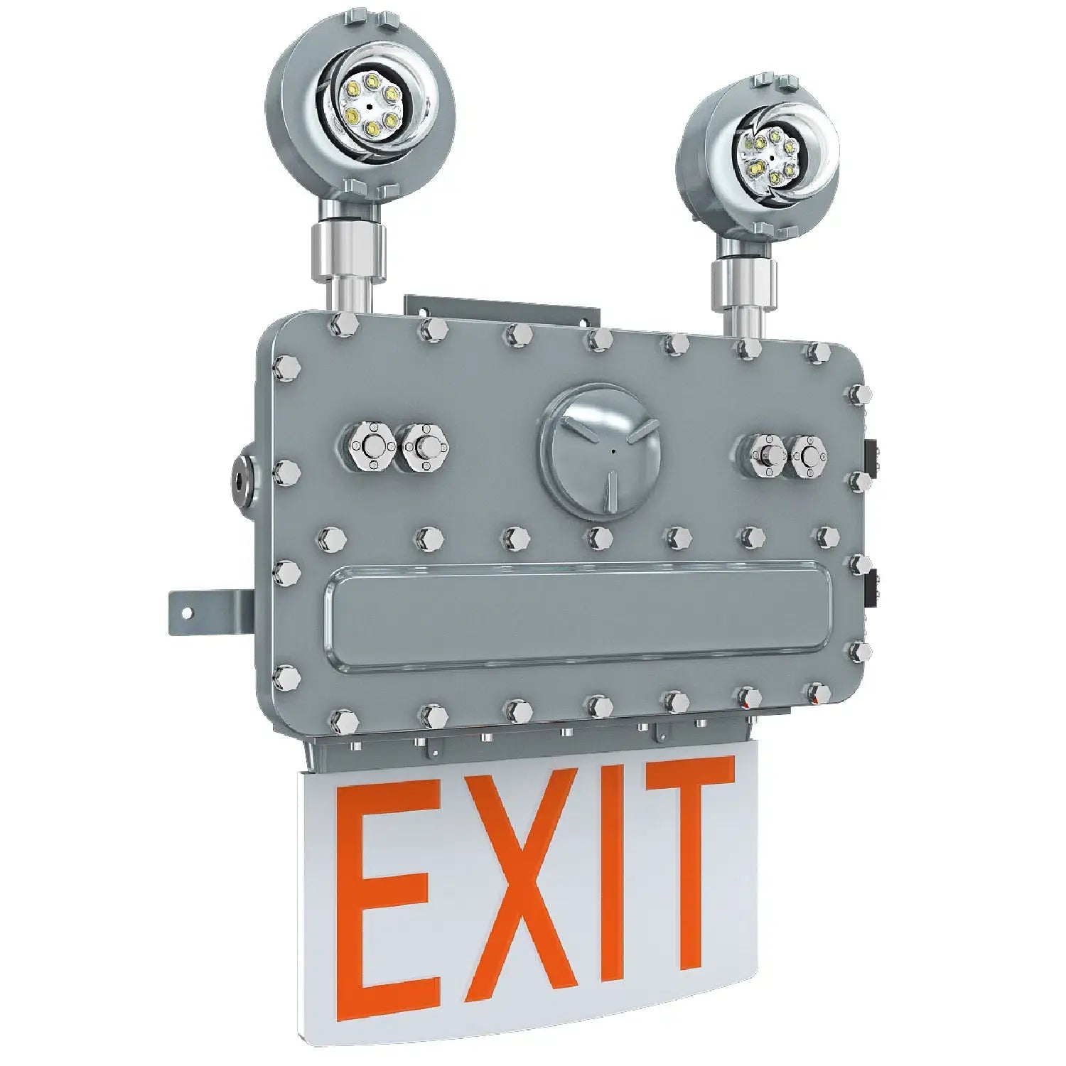 8W Explosion Proof LED Emergency Light and Exit Sign - Class 1 Div 1 - 1040 Lumens - 5000K - AC 100-277V
