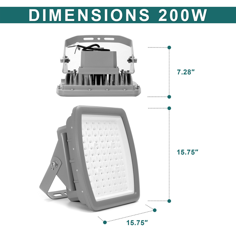 TANLITE Lighting 200W Led Explosion Proof Light for Class 1 Division 2-Hazardous Location Lighting-26000 Lumens-500W MH Equivalent-CCT 5000K