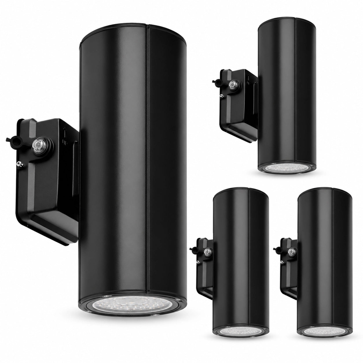 4 pack 20W 16W 10W selectable LED up and down wall lights for commercial exterior lighting