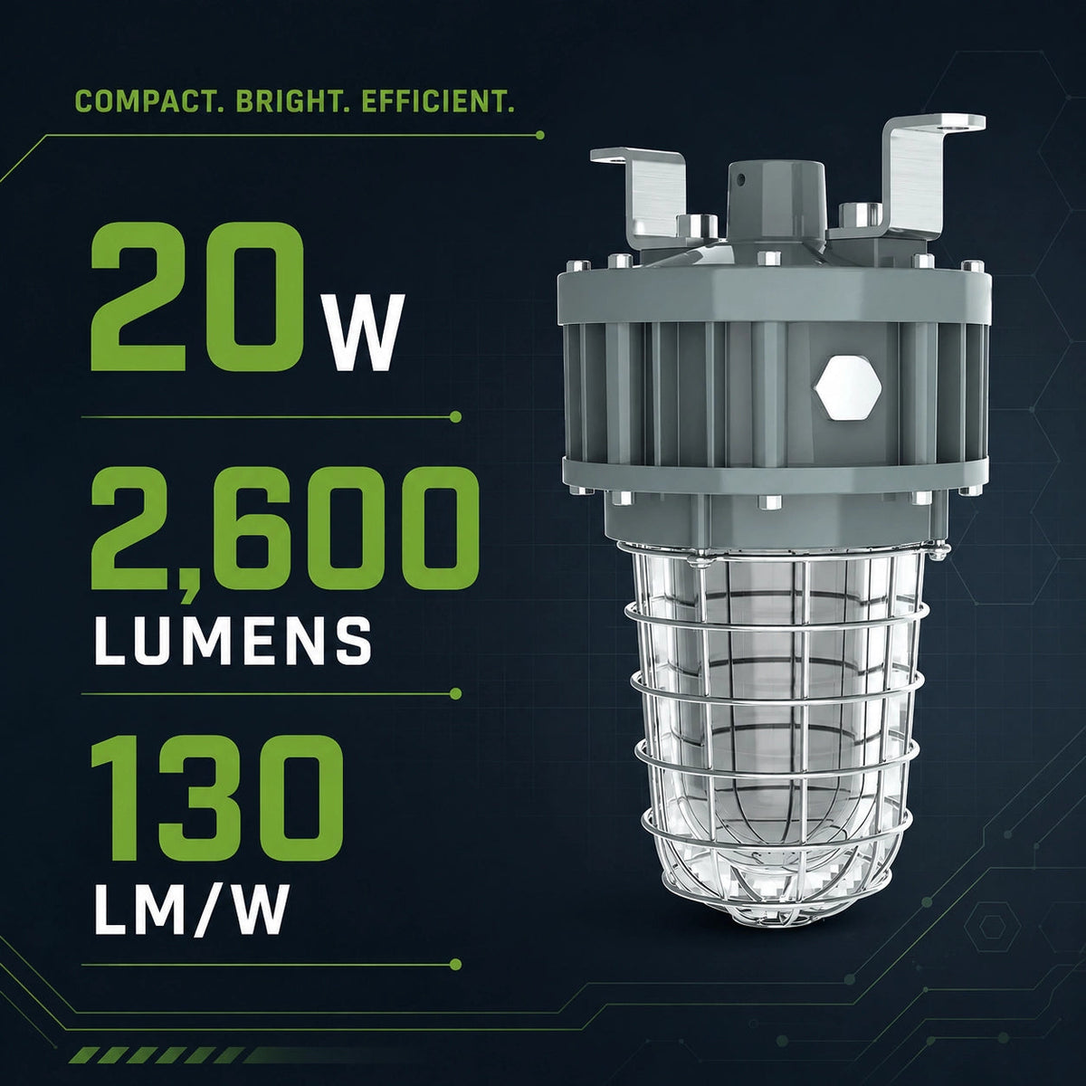 20W explosion-proof jelly jar light for Class I Division 2 locations