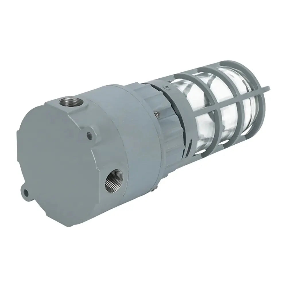 20W explosion proof jelly jar light M1 model side view with conduit entries and globe guard