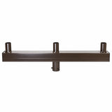 Low profile bullhorn bracket with three inline vertical tenons for LED parking lot and area lights
