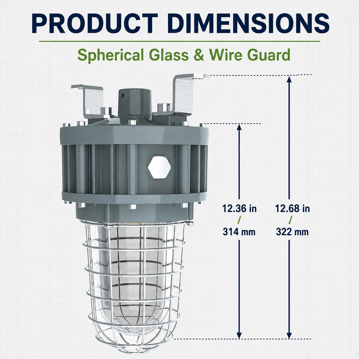 Dimensions of TANLITE 30W explosion-proof jelly jar light