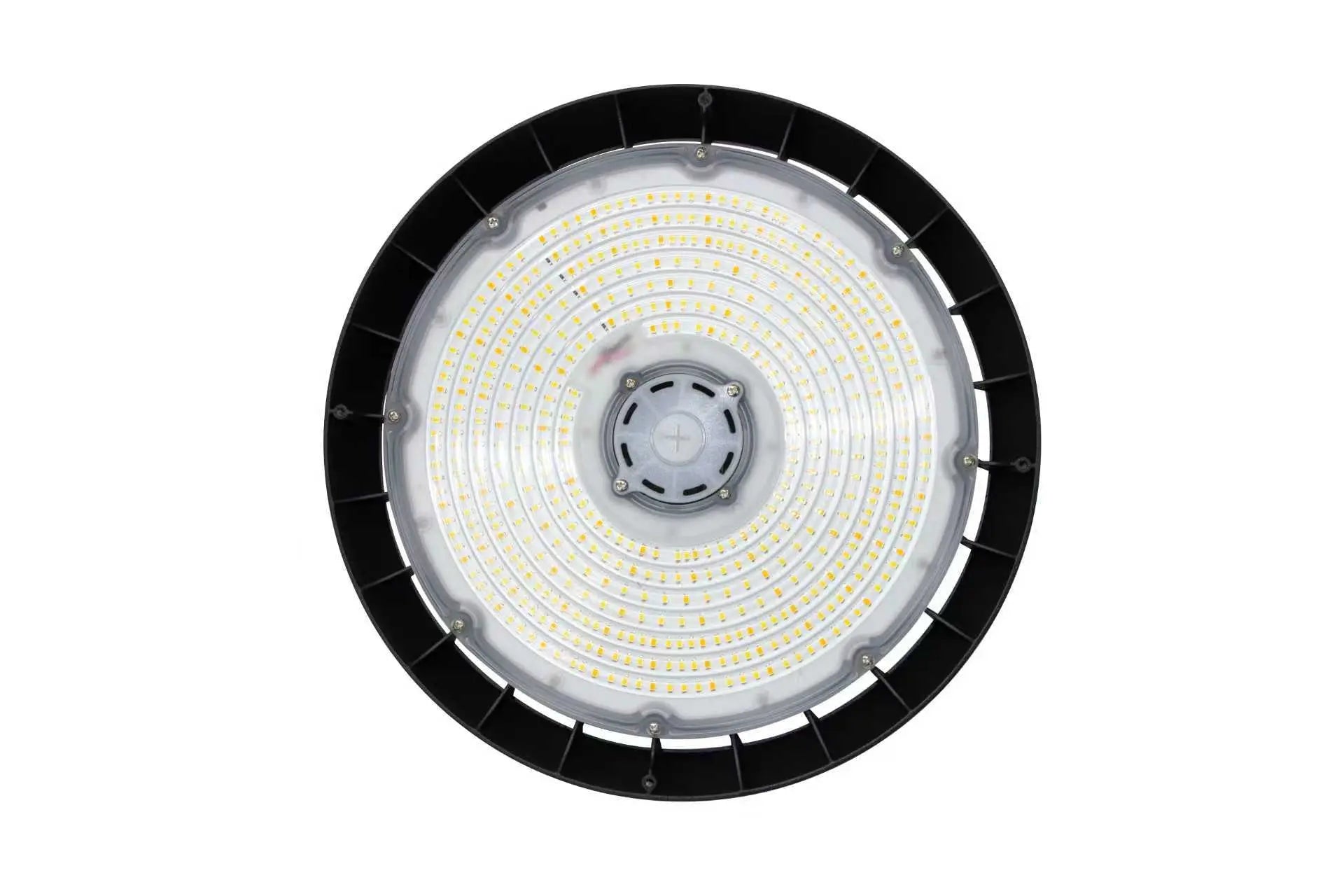 38,400 lumen LED UFO high bay light with selectable wattage for warehouses and commercial spaces