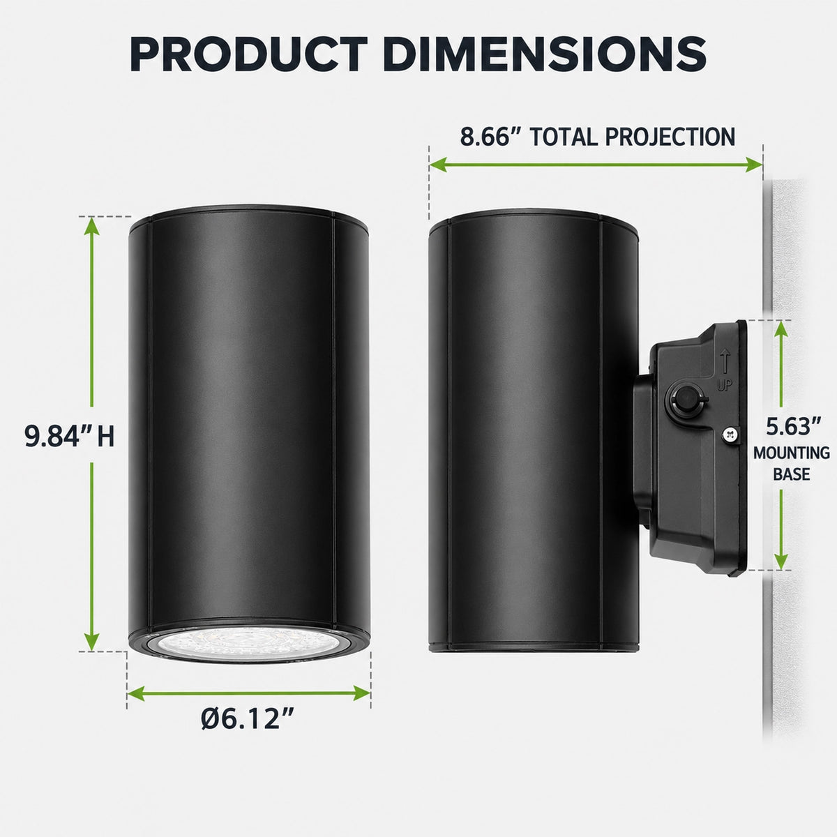 120-277V commercial LED up and down wall light for architectural exterior applications