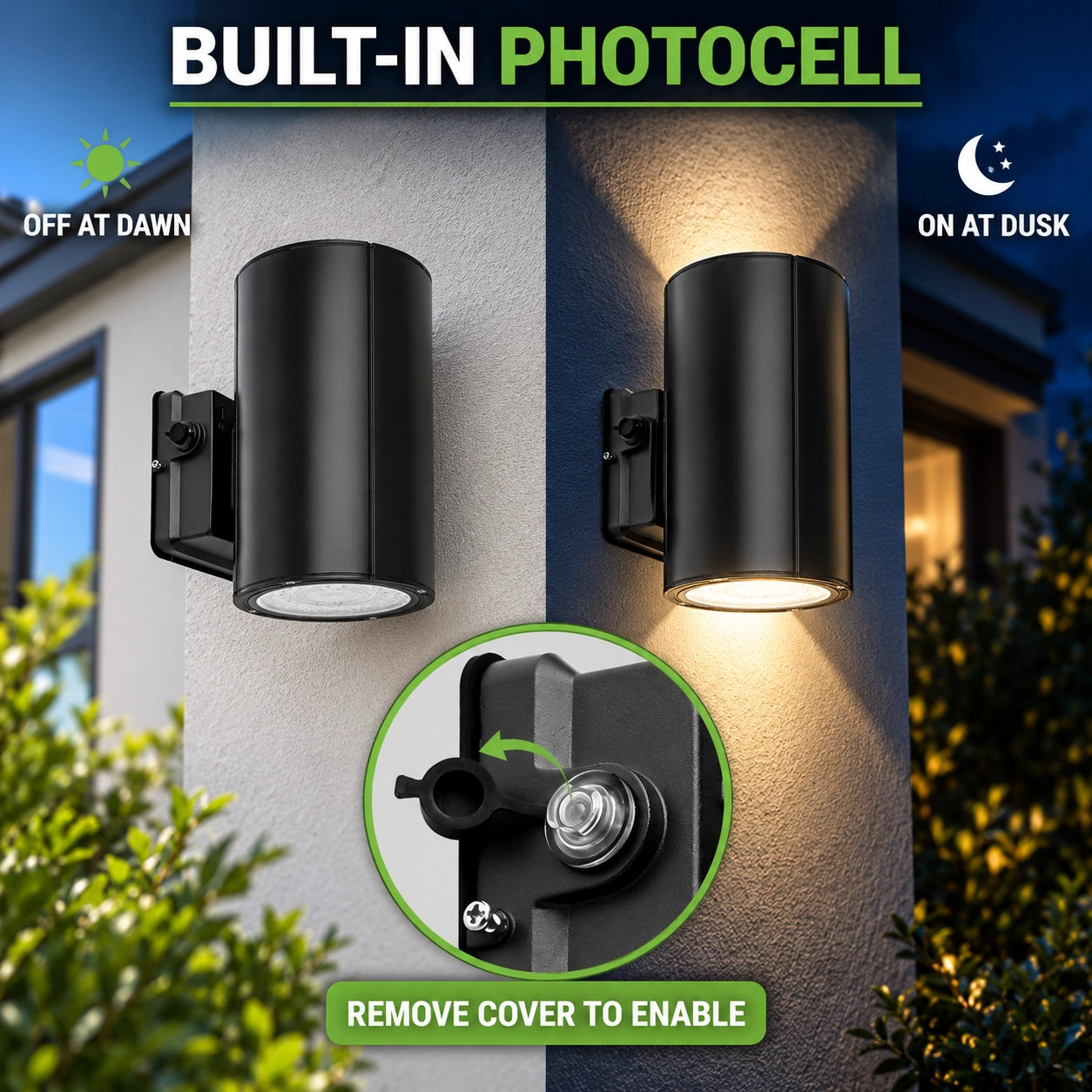 Selectable wattage up down LED wall light with 38W 31W and 19W settings