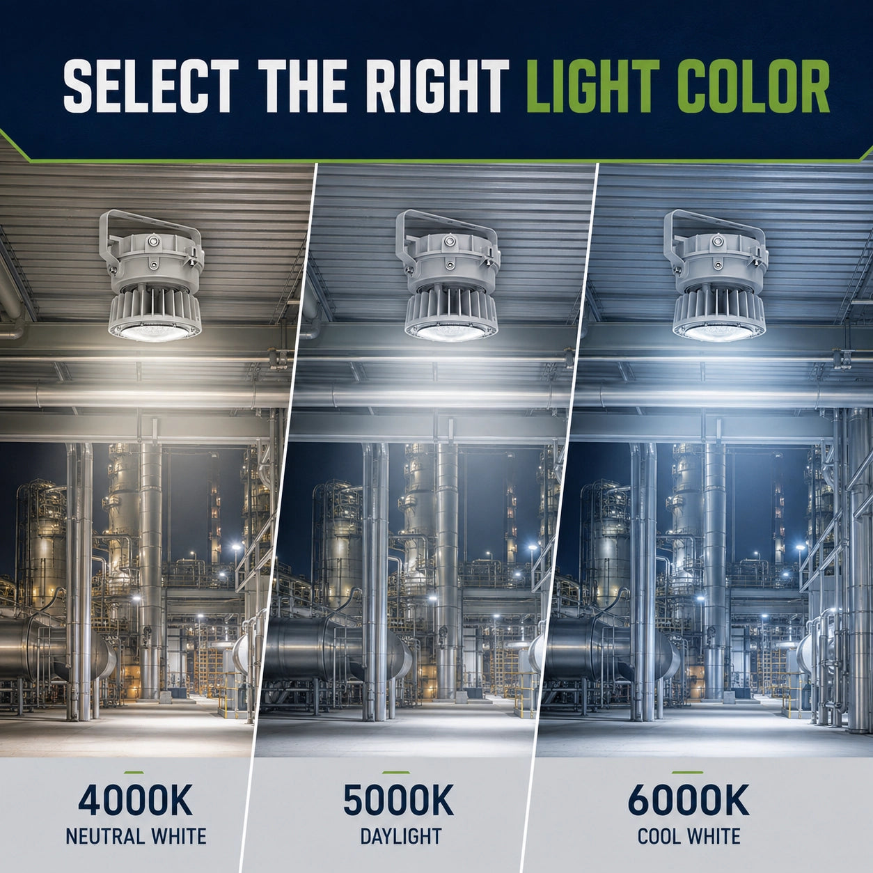3CCT selectable explosion proof high bay with 4000K 5000K and 6000K color temperatures
