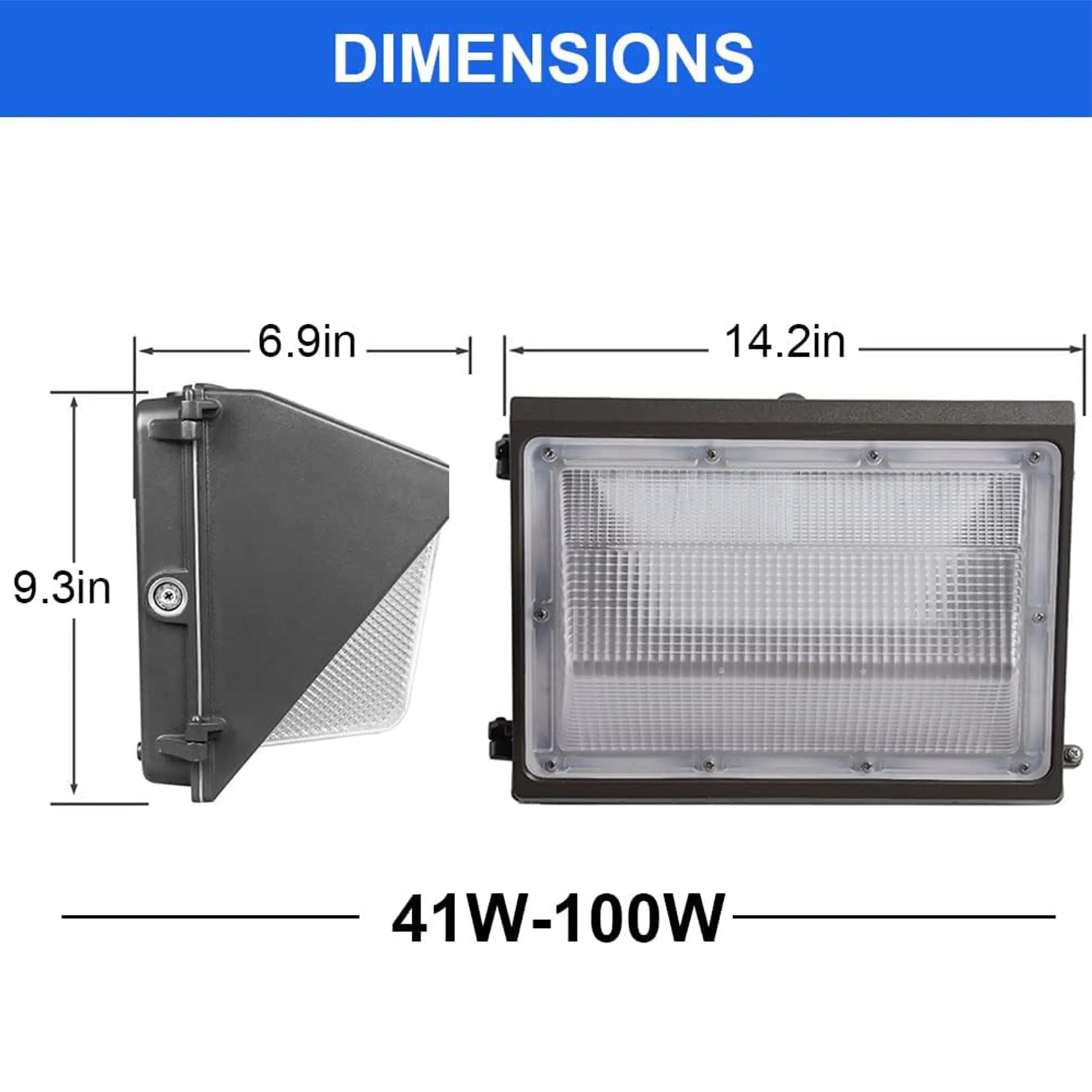4100 lumen LED wall pack light for exterior security lighting