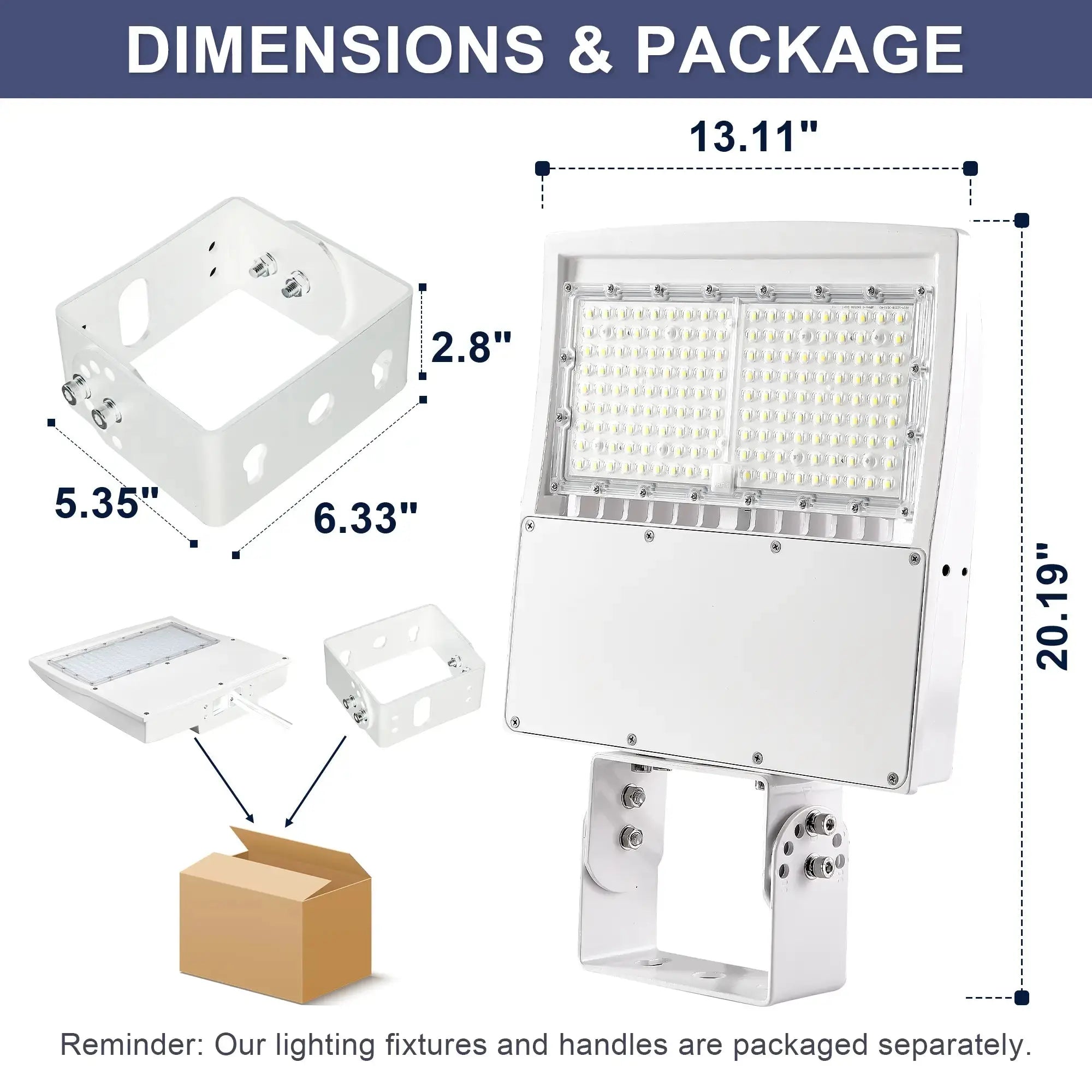 LED Shoebox Parking Lot Light 277-480V - 80-150W Selectable - White Housing - 21000LM Outdoor Commercial Lighting