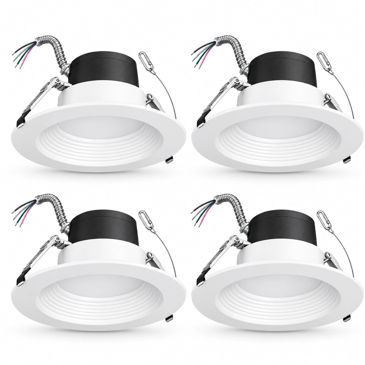 4 pack 8 inch commercial LED recessed downlights for office retail and commercial ceiling lighting