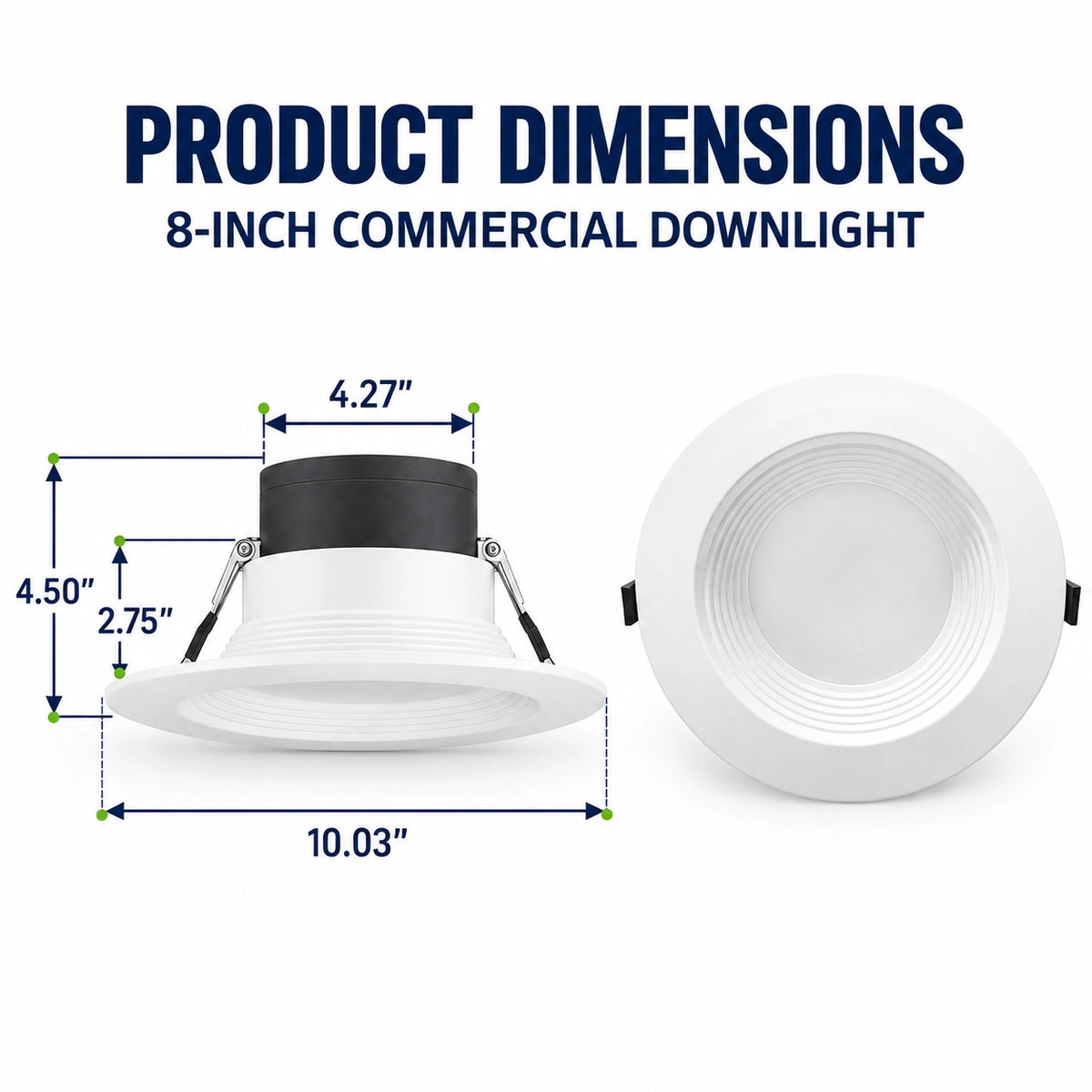 8 inch recessed ceiling downlight designed for commercial indoor lighting and large project installations